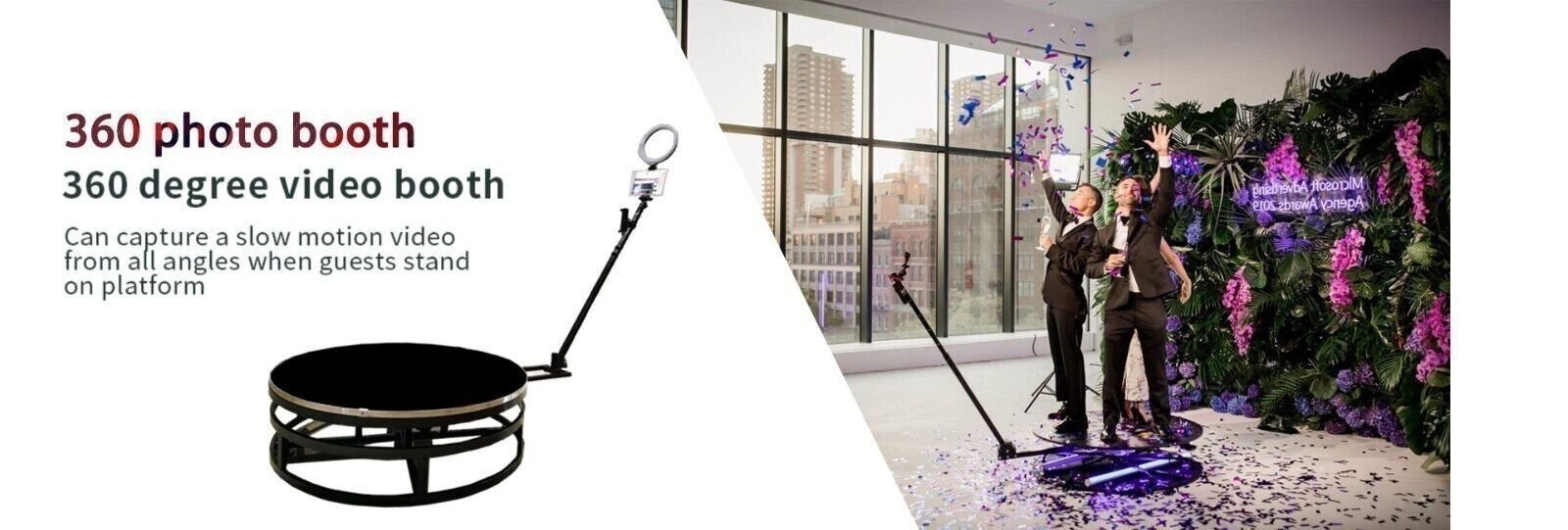 360 Photo Booth, Video 80cm / 31″ Platform Motorized Spinner Parties Weddings
