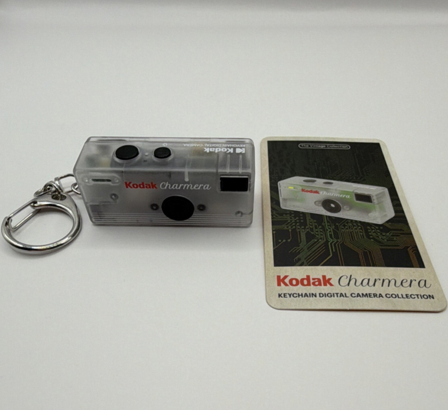 Kodak Charmera Keychain Digital Camera Clear Built-In Flash MicroSD
