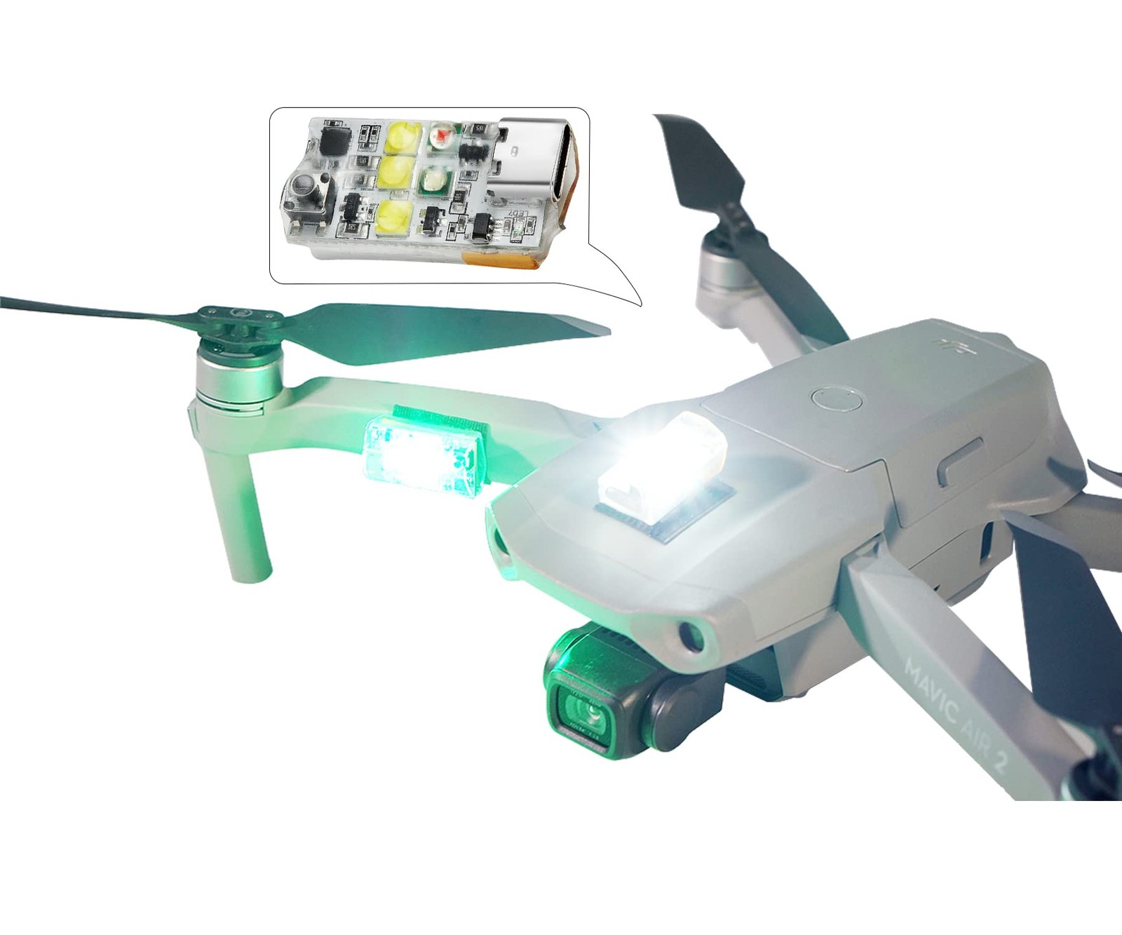 VIFLY Drone Strobe Light, Anti Collision Light 28*15*12 mm, Green,Red,White