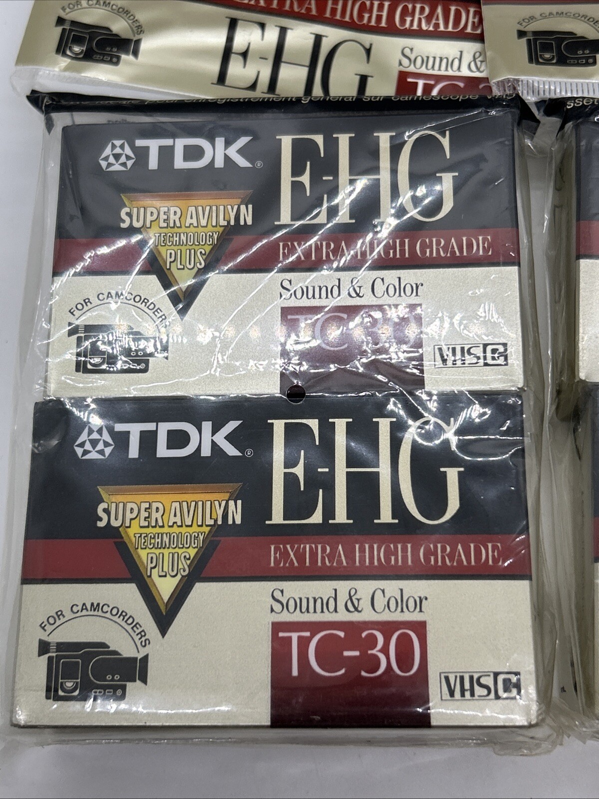 NEW SEALED LOT OF 4 VHS-C Video Tapes TC-30 TDK E-HG SUPER AVILYN VHS C Camcorde