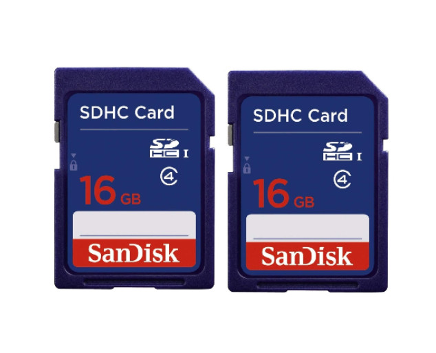 16GB Sandisk SDHC Memory Card Class 4 ( SDSDB-016G-B35) Economical & Reliable x2