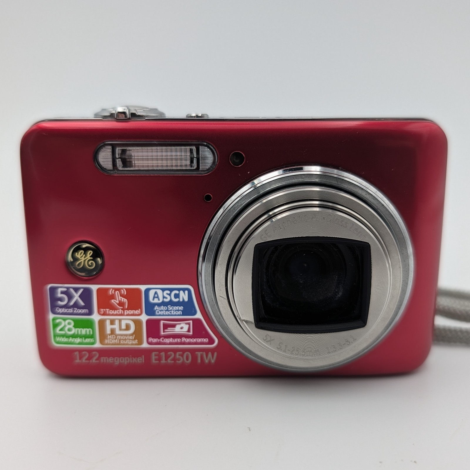 GE E1250 TW Pink Compact Digital Camera Smart Series 12.2MP 5x Optical Zoom