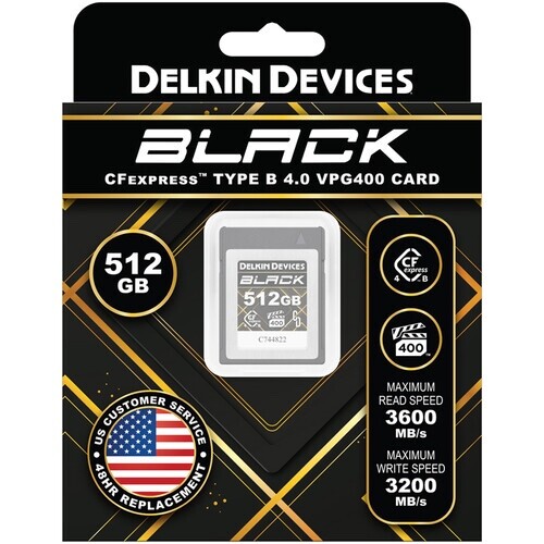 New Delkin Devices 512GB BLACK CFexpress Type B 4.0 Memory Card #47572