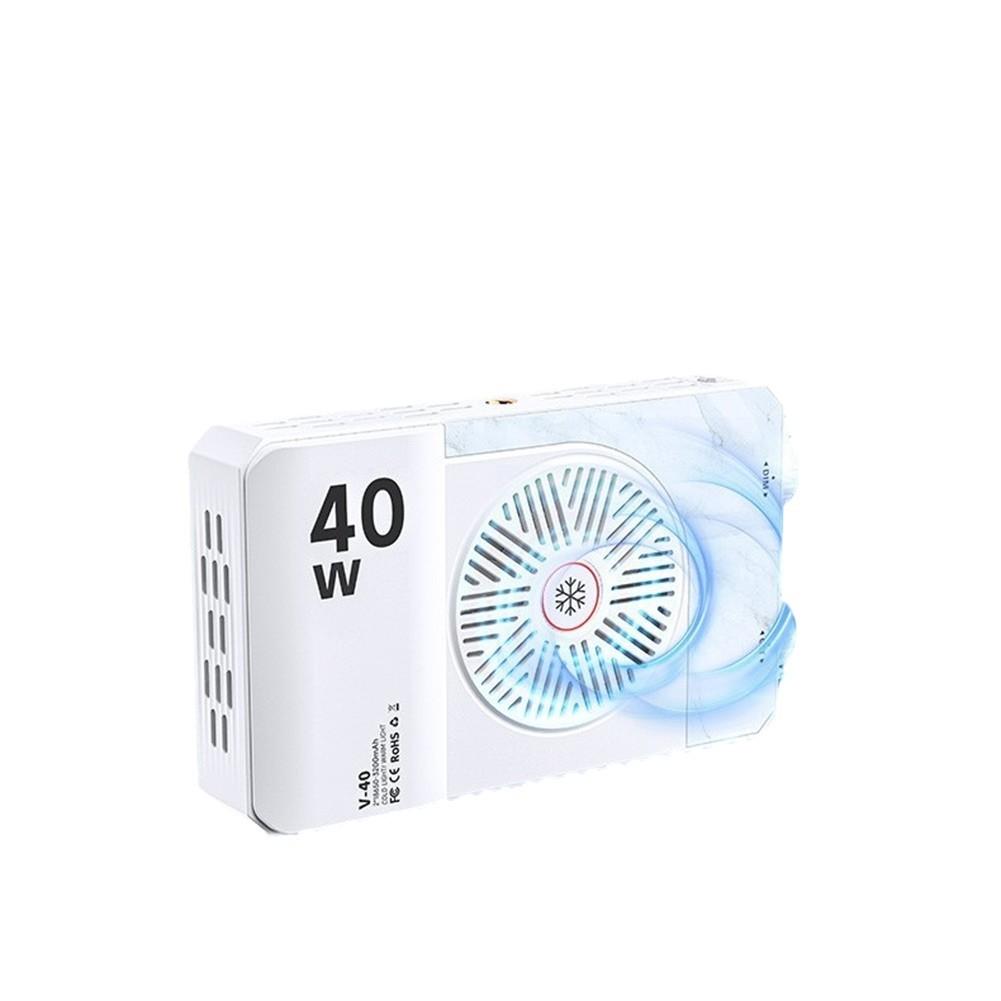 40W Portable LED Fill Light with USB PD Charging and Compact ABS Housing