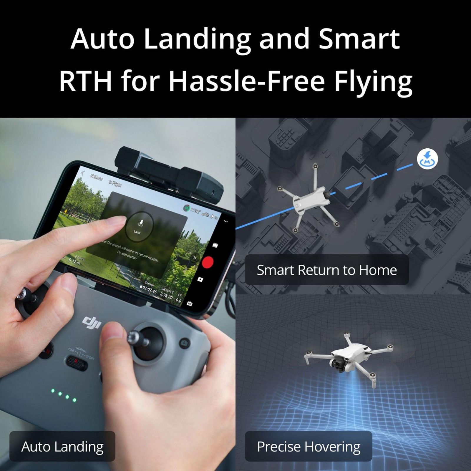 DJI Mini 3 Drone w/ RC Controller, 4K Camera, GPS & Vertical Shooting