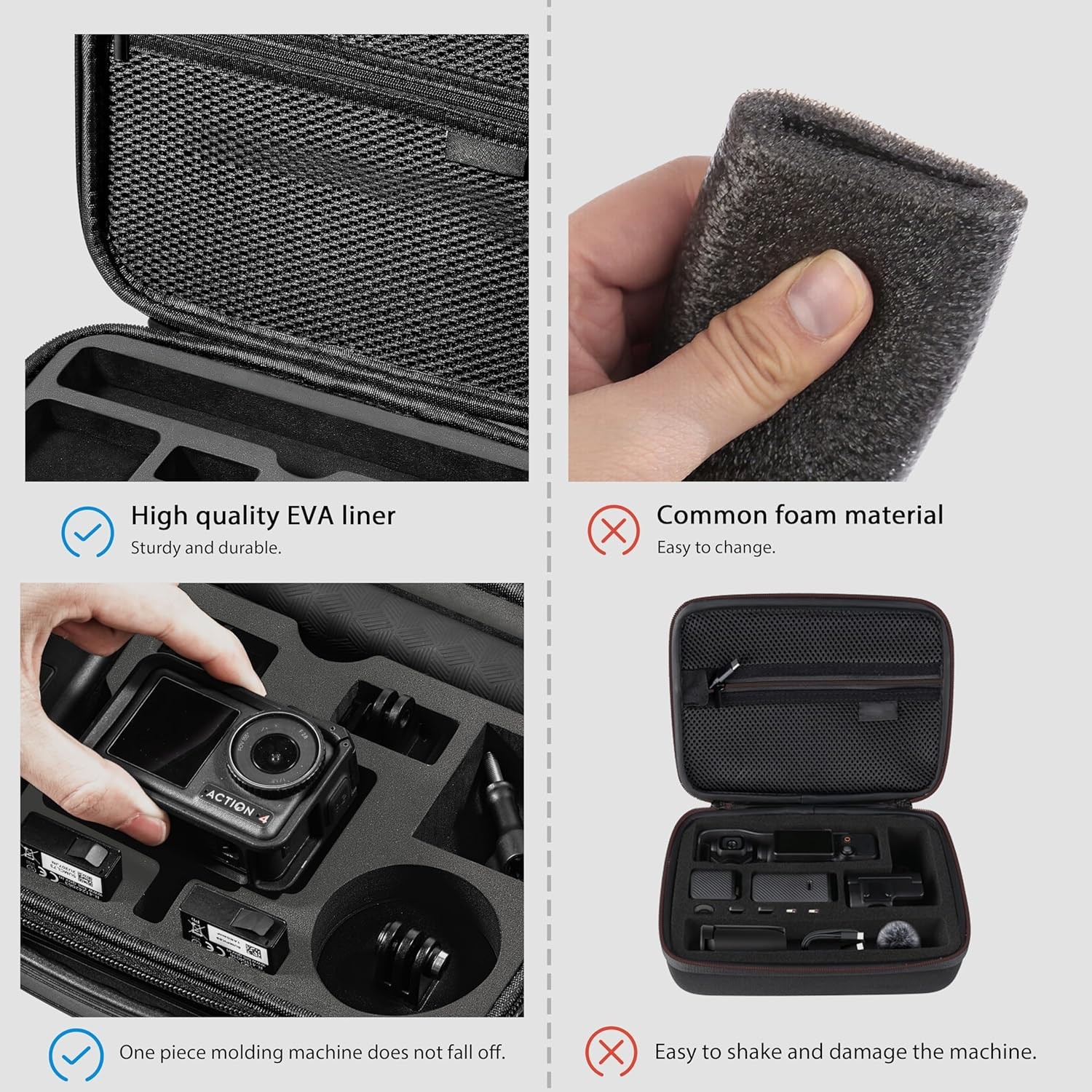 Carrying Case for DJI Osmo Action 5 Pro/Action 4 Camera Hard Shell Bag Travel