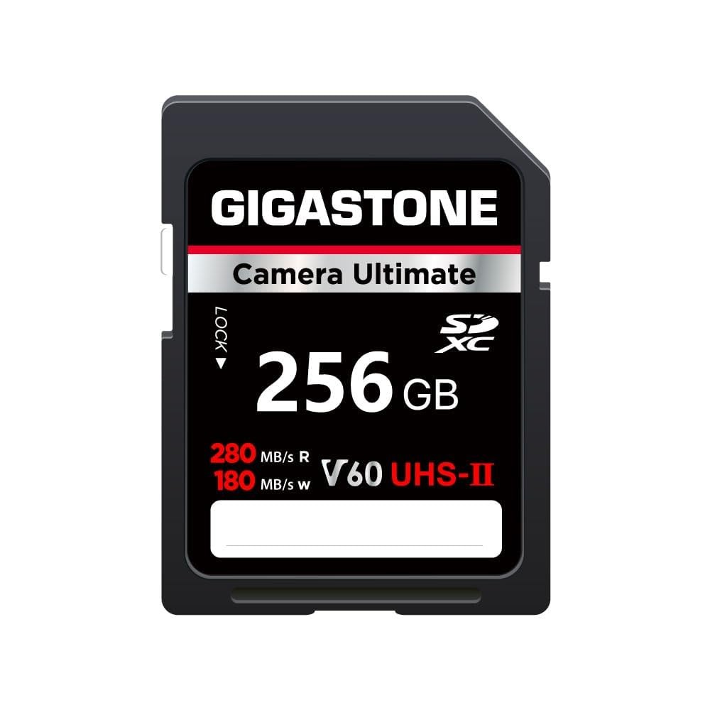 【5-Years Data Recovery】 GIGASTONE 256GB V60 SD Card Camera Ultimate 1-Pack