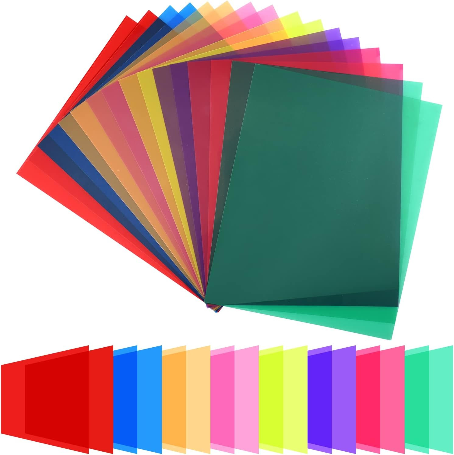 16 Pcs Color Correction Gel Filter for Lighting – Transparent Colored Overlays L