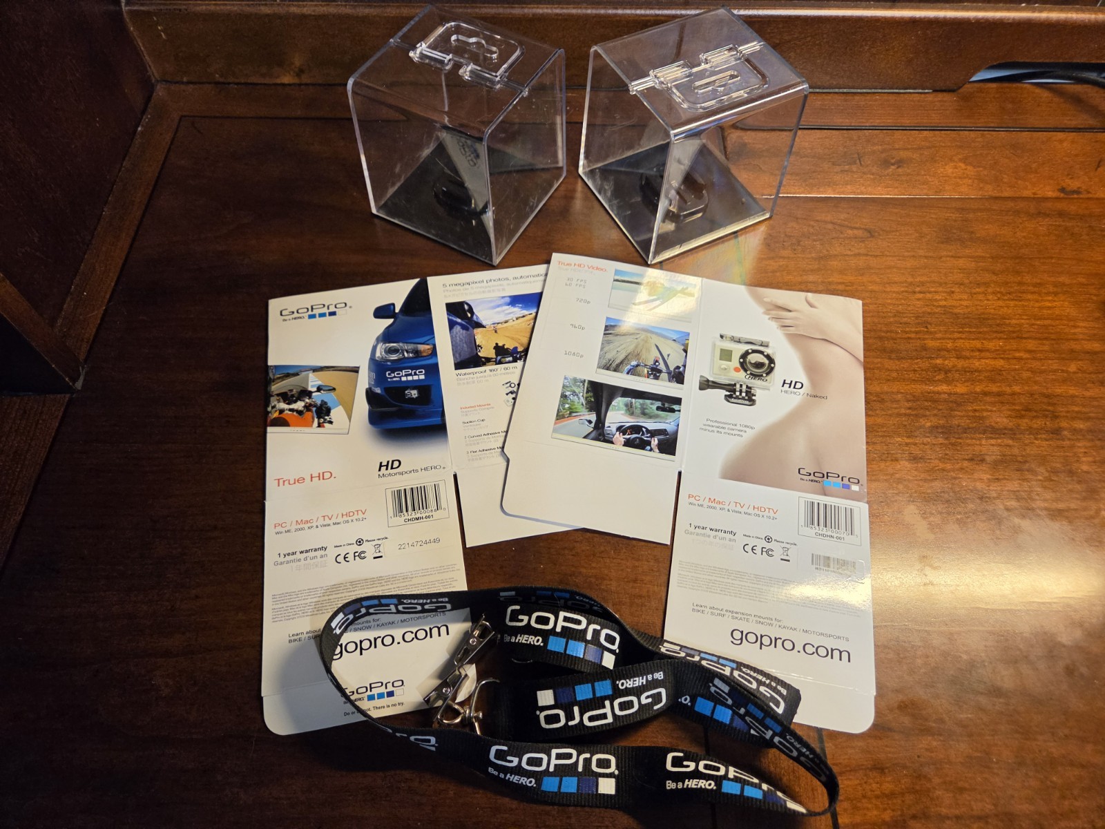 *TWO* GOPRO ORIGINAL HD HERO HELMET 1080P HD VIDEO CAMERA 5MP w/ ACCESSORIES