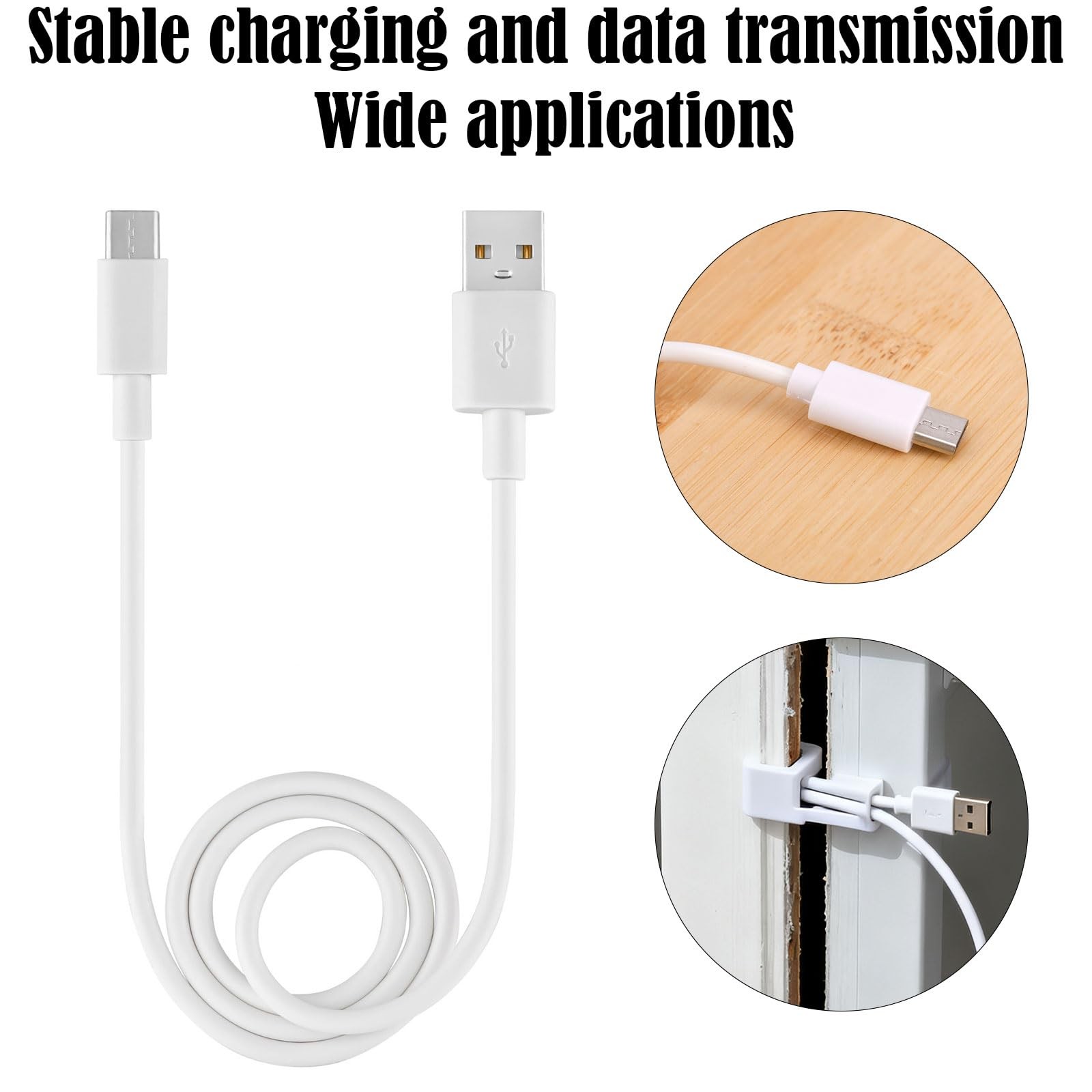 BTFO USB-A to Micro USB Power Cable, 6m/20ft White Camera Cord white