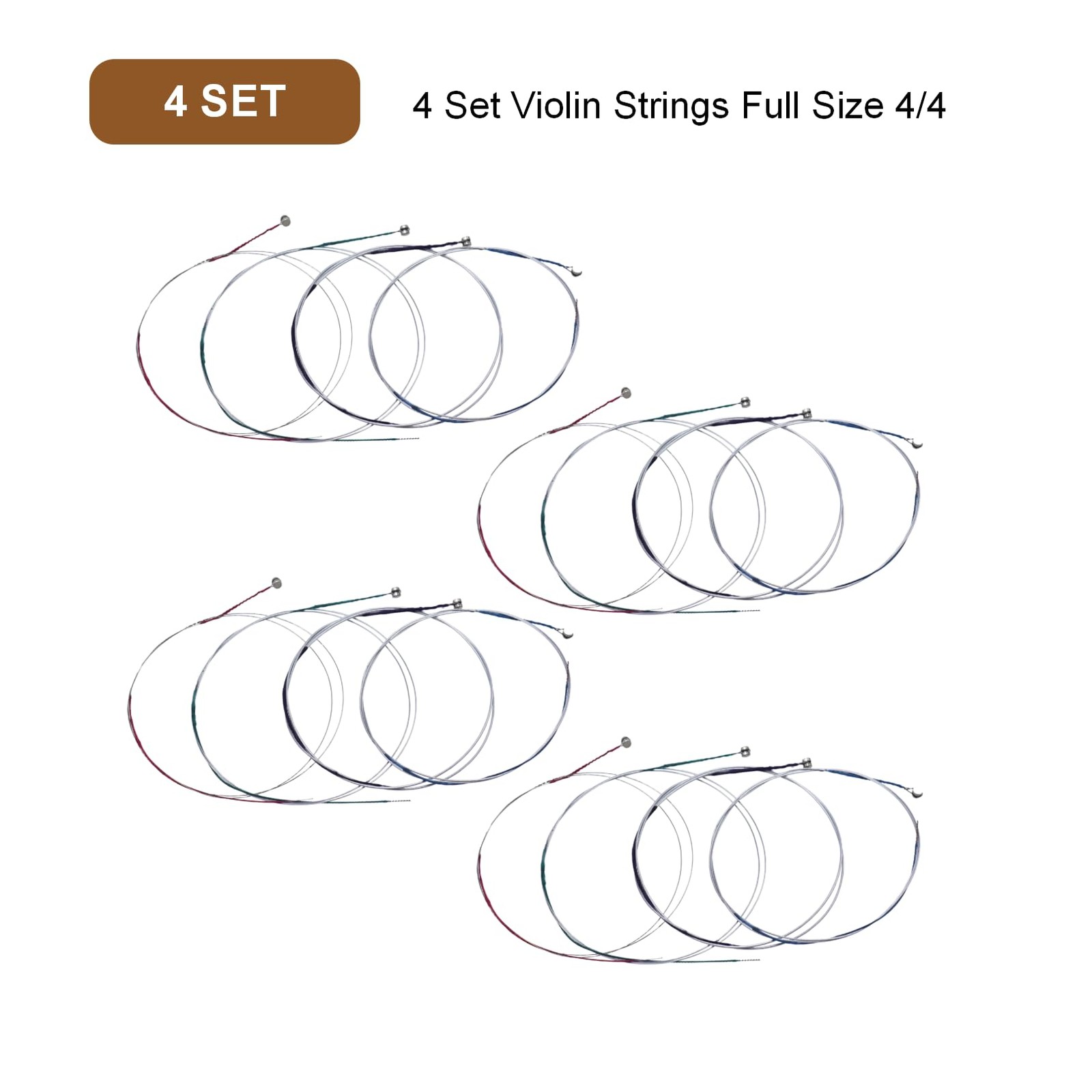 Cheerock 4 Set Violin Strings Full Size 4/4, Universal Steel Core silver