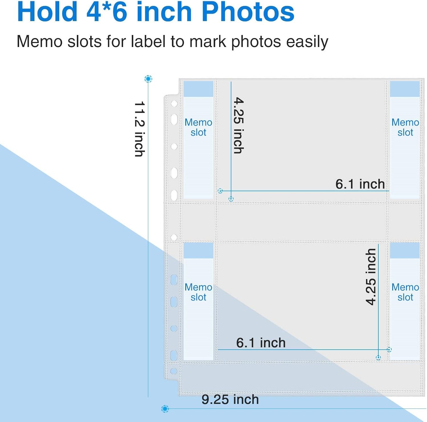 30 Pack Archival 4×6 Photo Sleeves for 3 Ring Binders – Top Loading Design