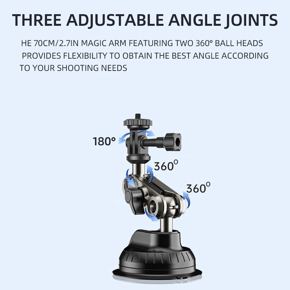 Car Suction Cup Camera Mount for DJI Pocket 3/Action 4/Insta360 X4/GoPro Accs US
