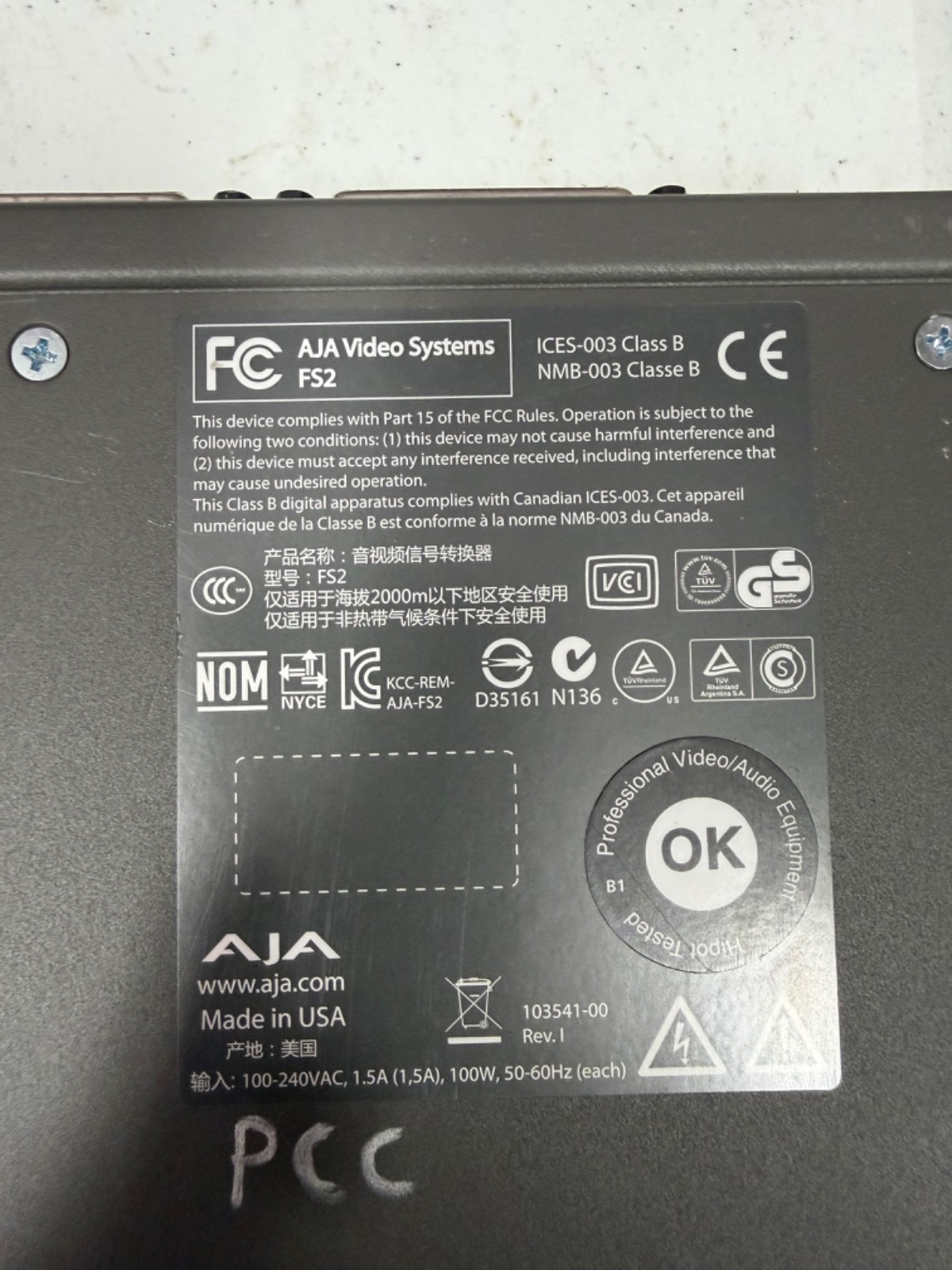 AJA FS2 Dual Channel Frame Synchronizer and Converter Fully Functional