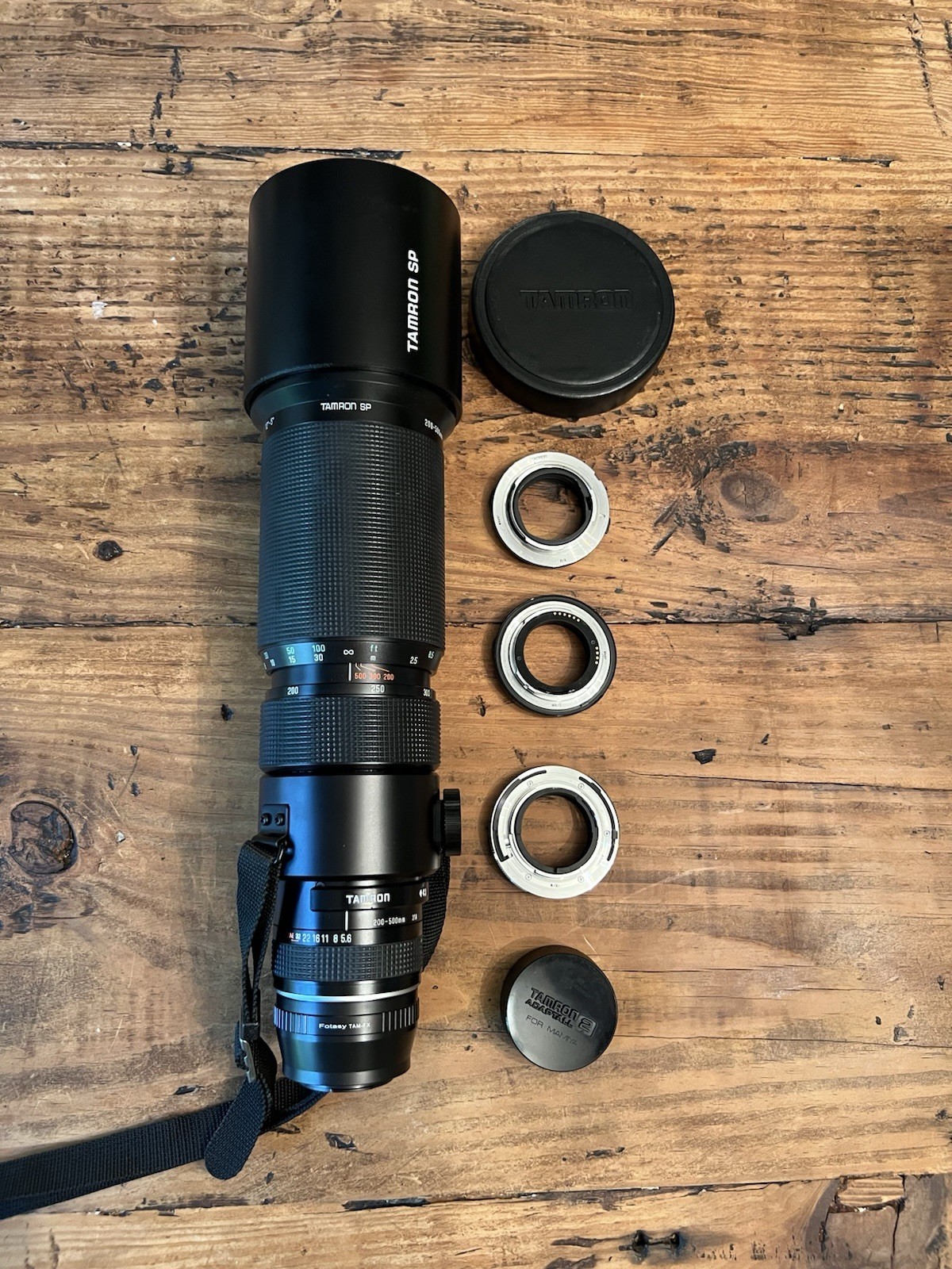 Tamron SP 200-500mm F5.6 Lens With Adaptall Rings For 4 Mounts