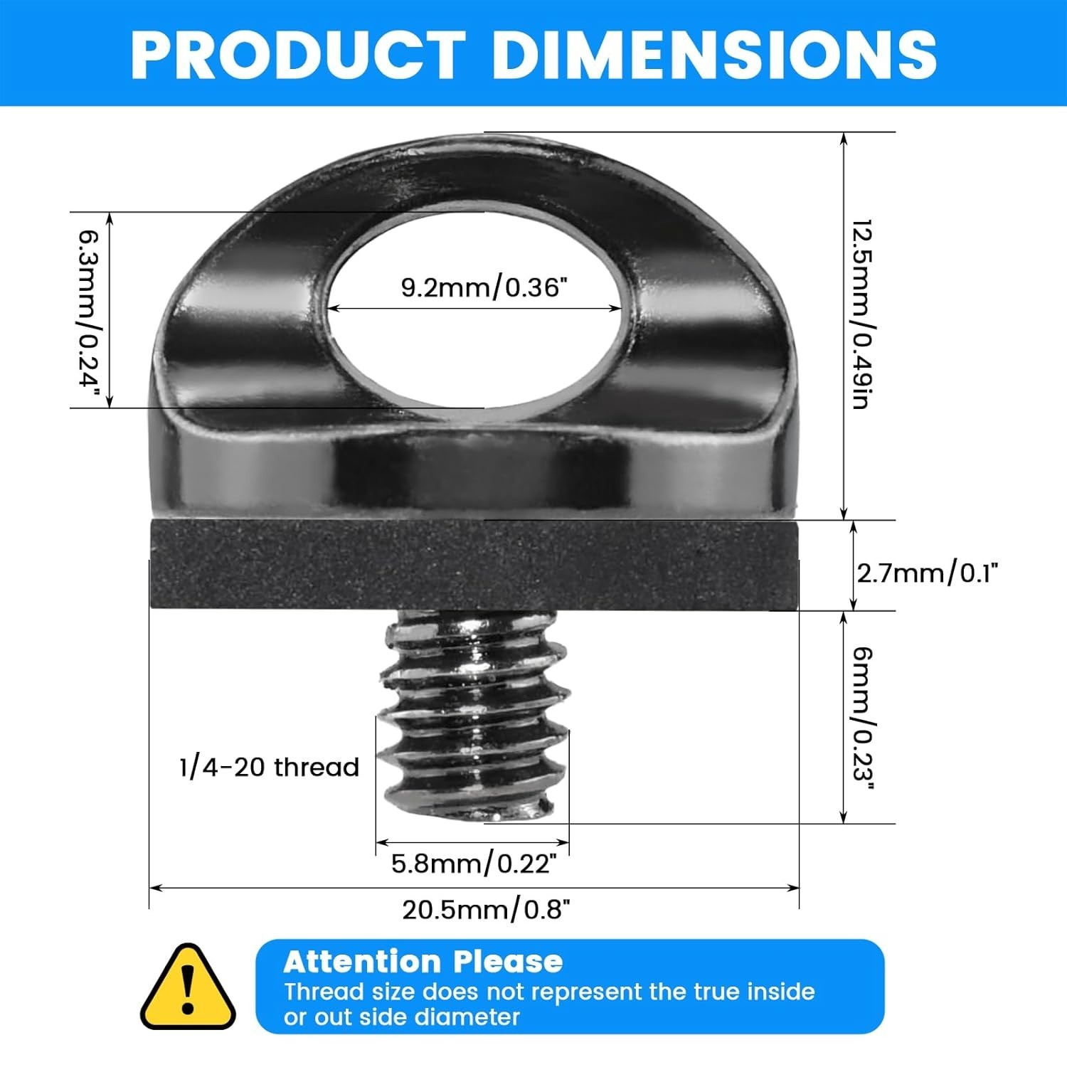 Versatile 1/4-20 Thread Screw Holders with Rubber Buffer for Strong Connections