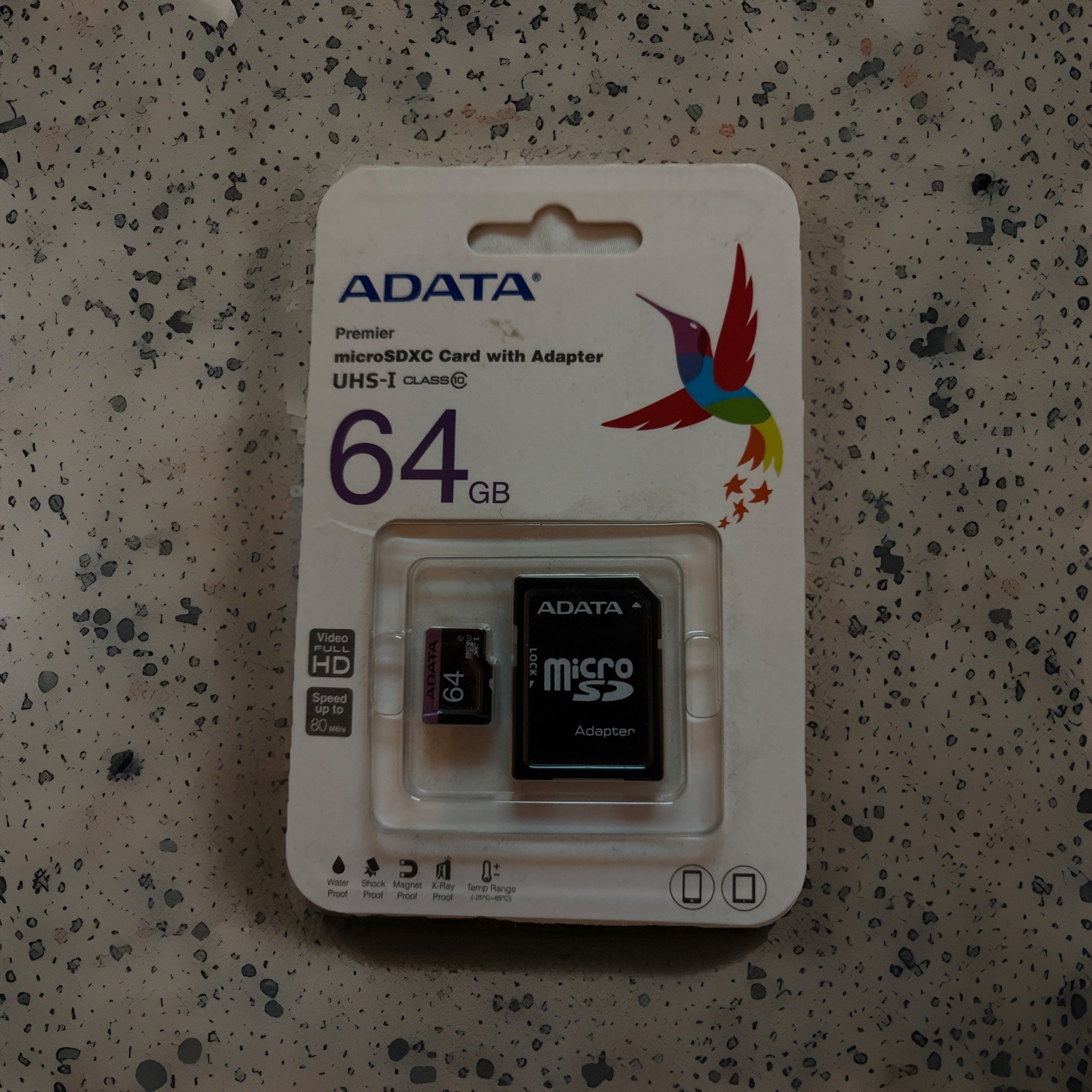 ADATA Premier microSDXC Card with Adapter UHS-I Class 10 (AUSDX64GUICL10-RA1)