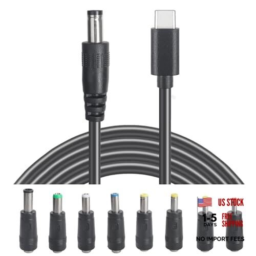 USB C to DC 5.5mm x 2.1mm Power Cable Cord, USB C Input to DC 12V USB to DC 12V
