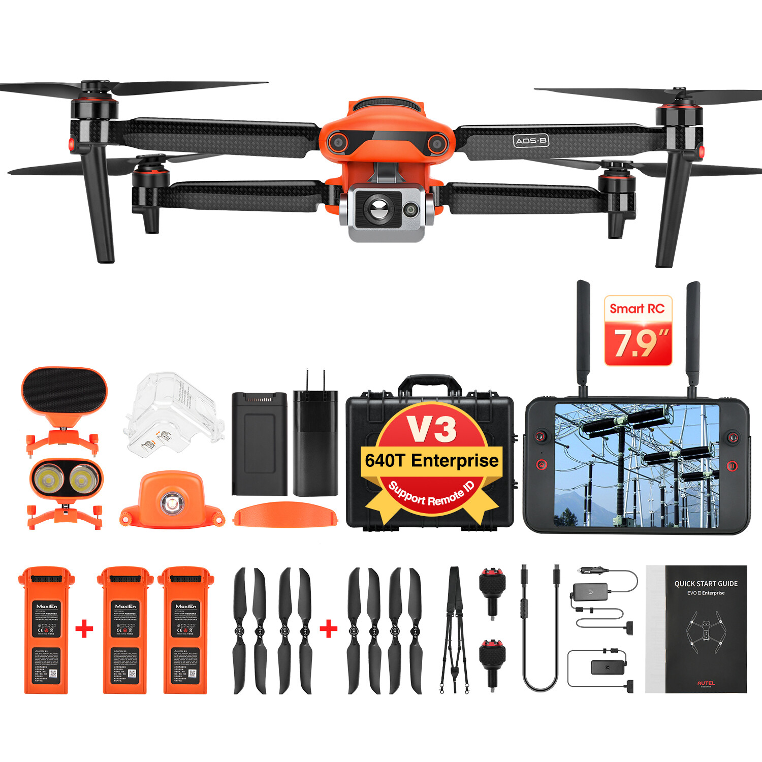 Autel Evo 2 Dual 640t V3 Enterprise & 7.9″ Smart RC V3 Infrared 3d Obstacle