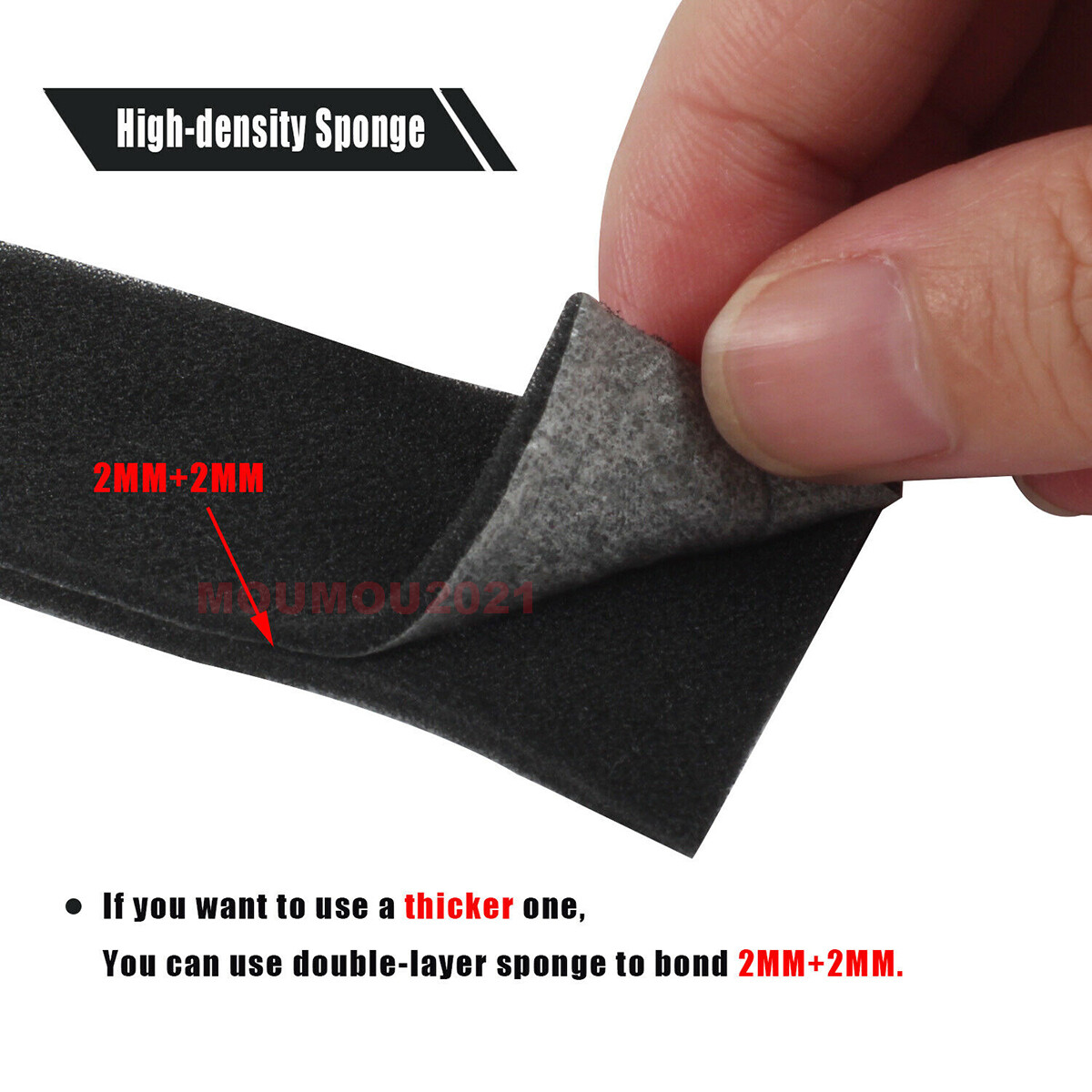 2mm Self-Adhesive Film Camera Repair Light Seal Baffle Foam Sponge Sheet 10x20cm