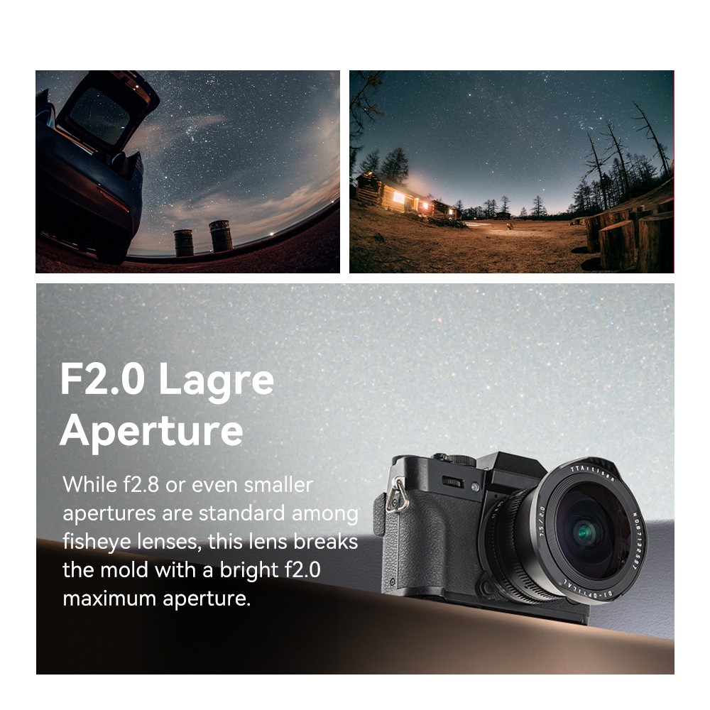 TTArtisan 7.5mm F2.0 APS-C Manual Focus Fisheye Lens Canon Nikon Fuji Sony M4/3
