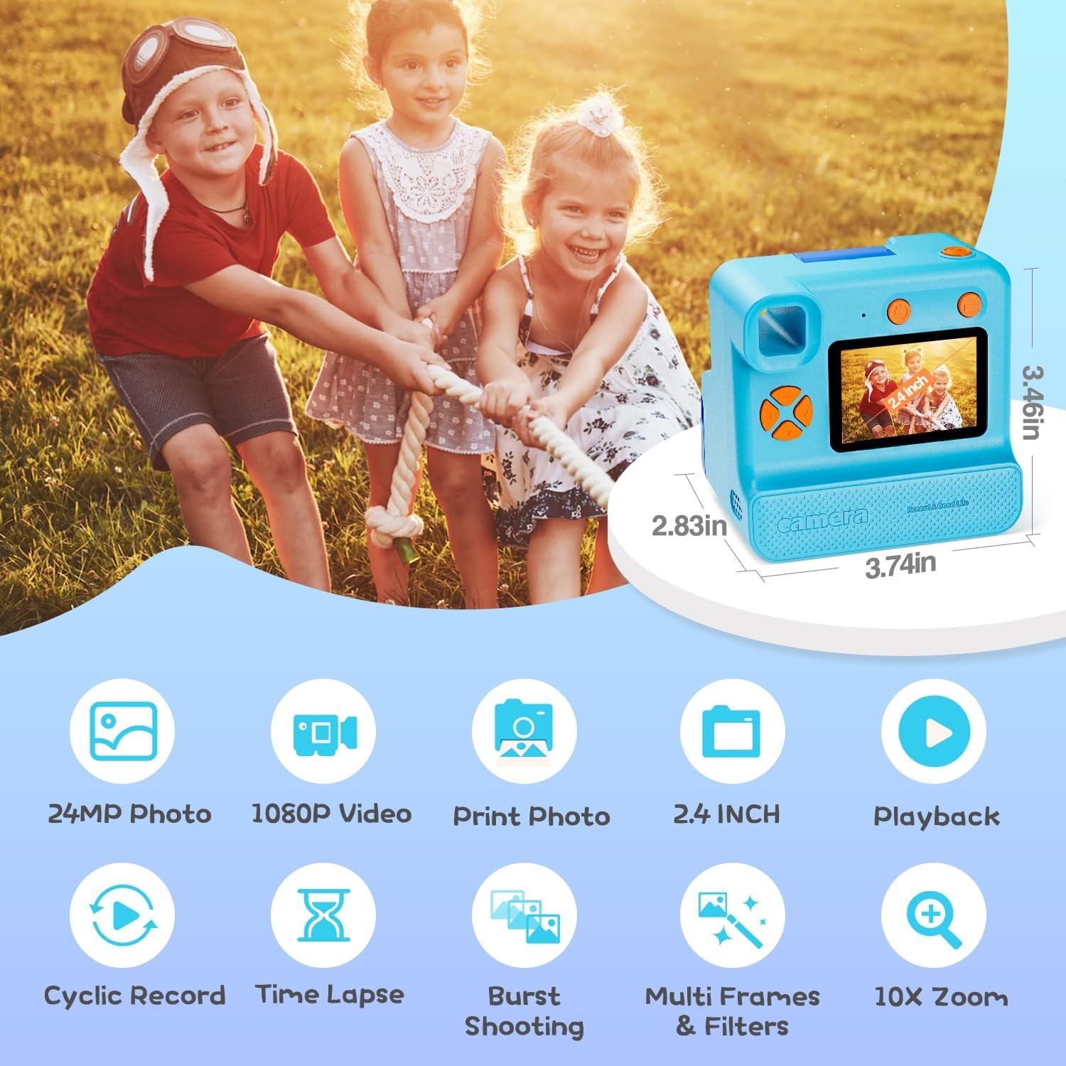 Instant Print, Christmas Birthday Gifts for Girl Boys 3-12 Years Old, FHD Sel…