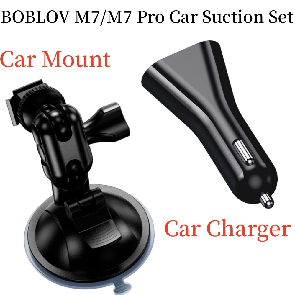 BOBLOV M7 M7 Pro Car Suction Mount + car charger for M7/M7 Pro Body Worn Camera