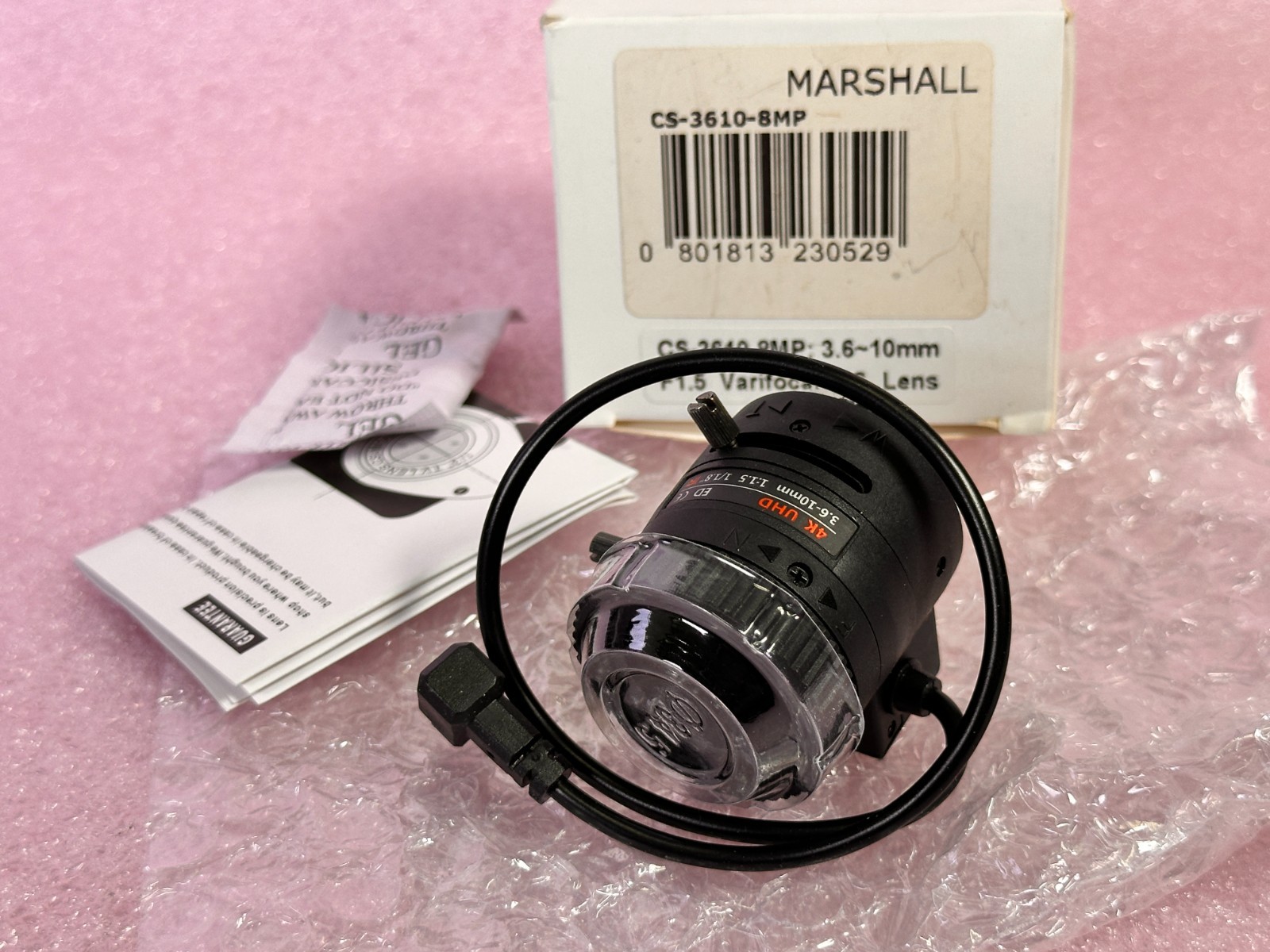 NEW MARSHALL CS-3610-8MP 3.6~10mm 4K UHD 8MP VARIFOCAL CS LENS