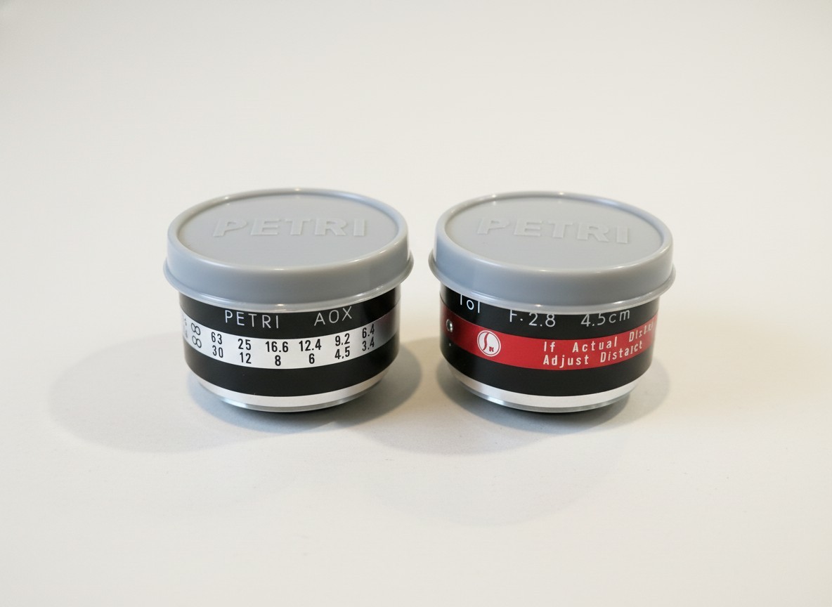 Vintage Petri Auxiliary Lens Set (Tele & Wide) with Finder, Case & Box