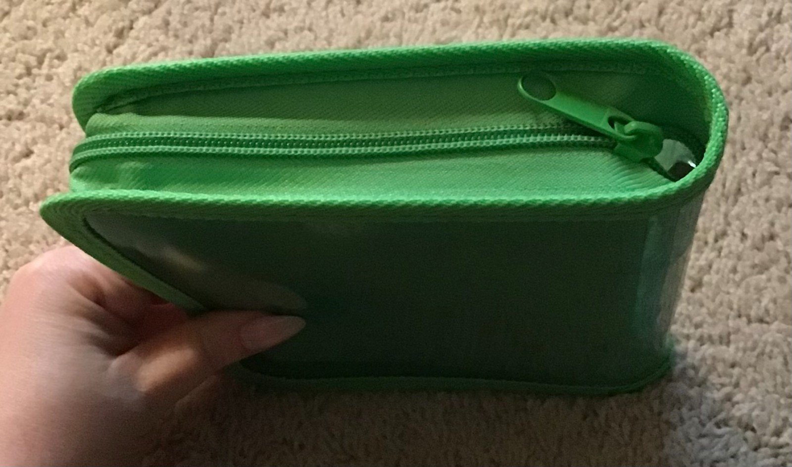 Green 2 Ring Binder Zipper Photo Album Plastic Holds 5″ W x 7″ H 60 Sheets HTF