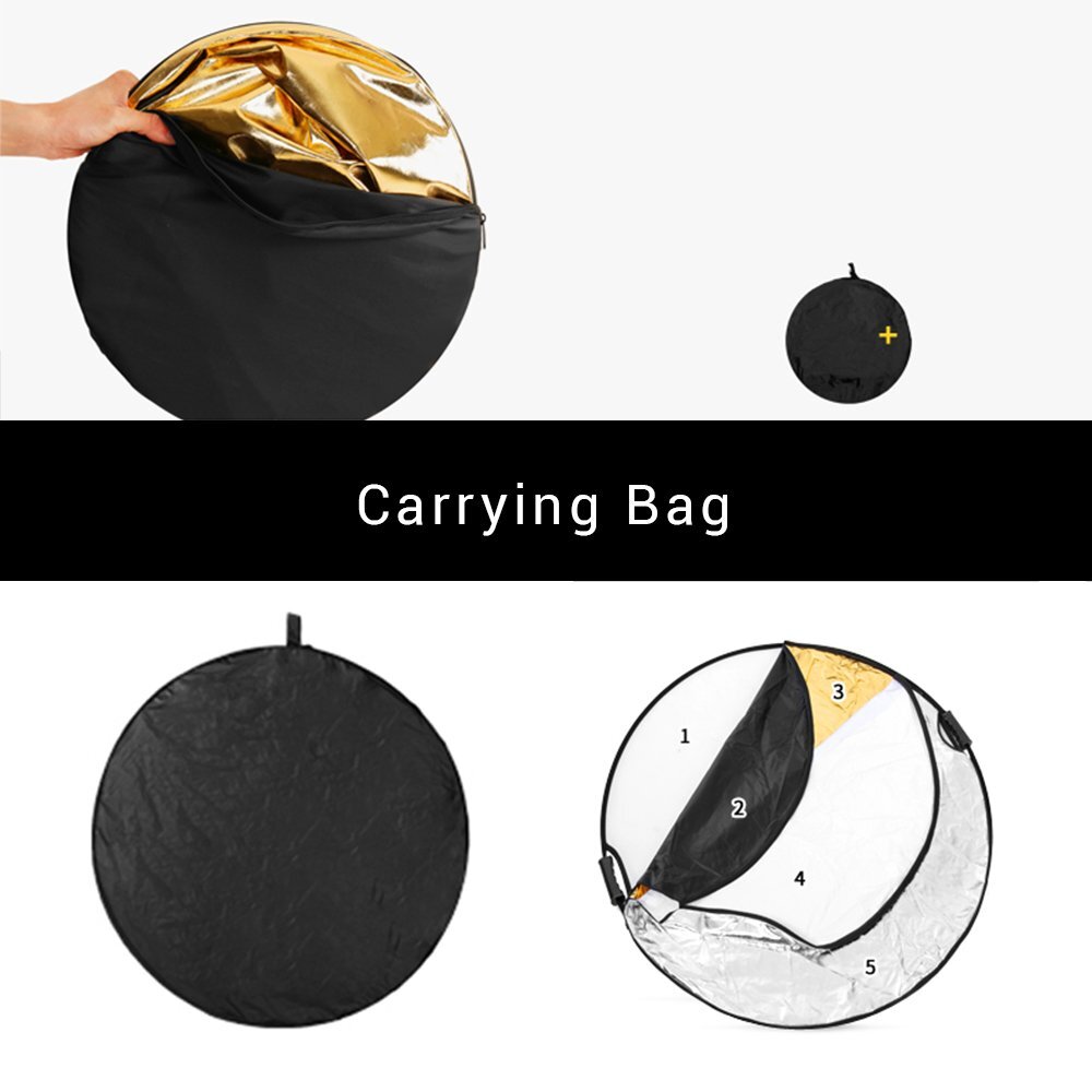 US 110cm 43″ 5 in1 Photography Light Mulit Collapsible Reflector Photo Disc Set