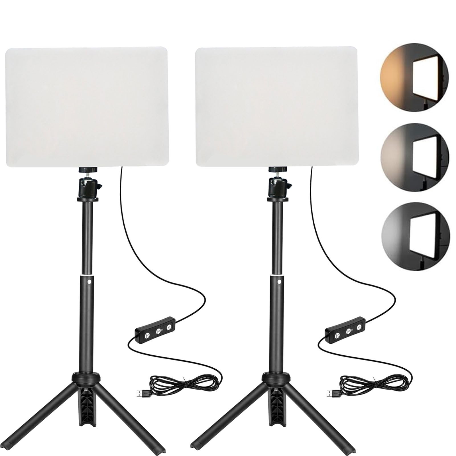 2 Pack LED Photo Lighting kit with Stand 2800-6500K Dimmable Photoshoot Light…