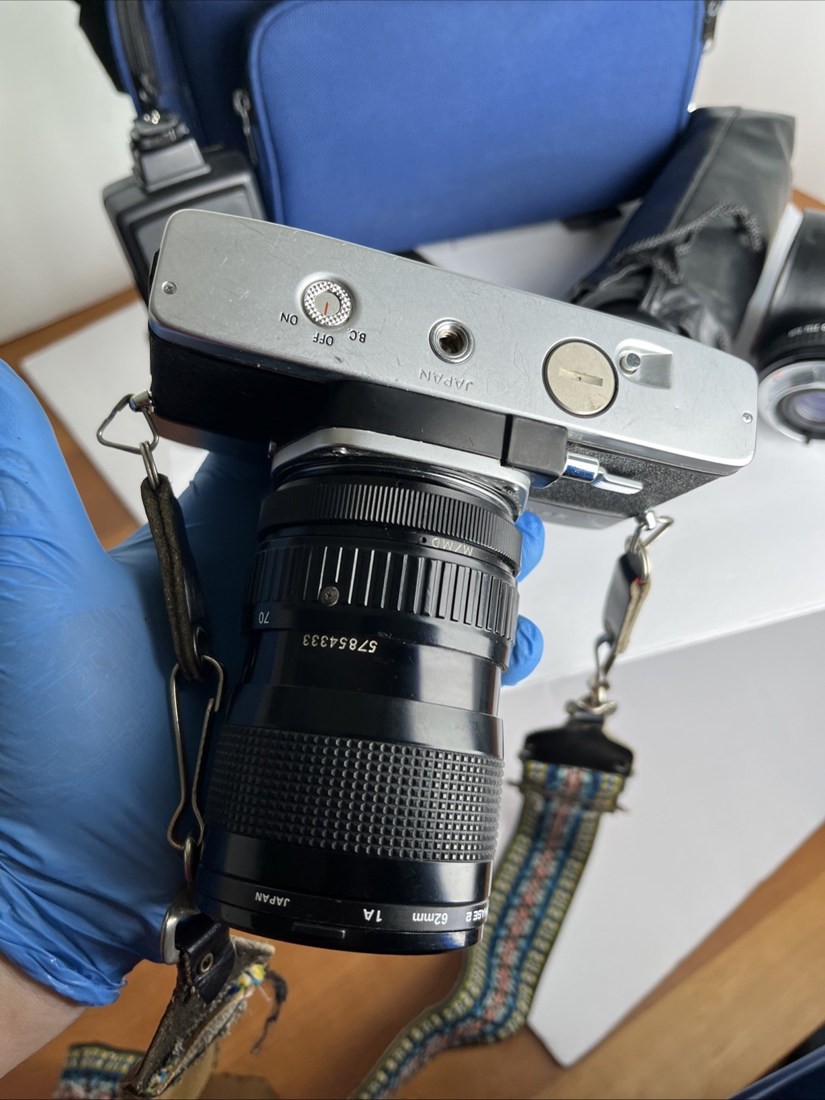 Minolta SRT 201 Camera Lot w/ Lenses, Flash, Bag Osawa Seikanon – TESTED & WORKS
