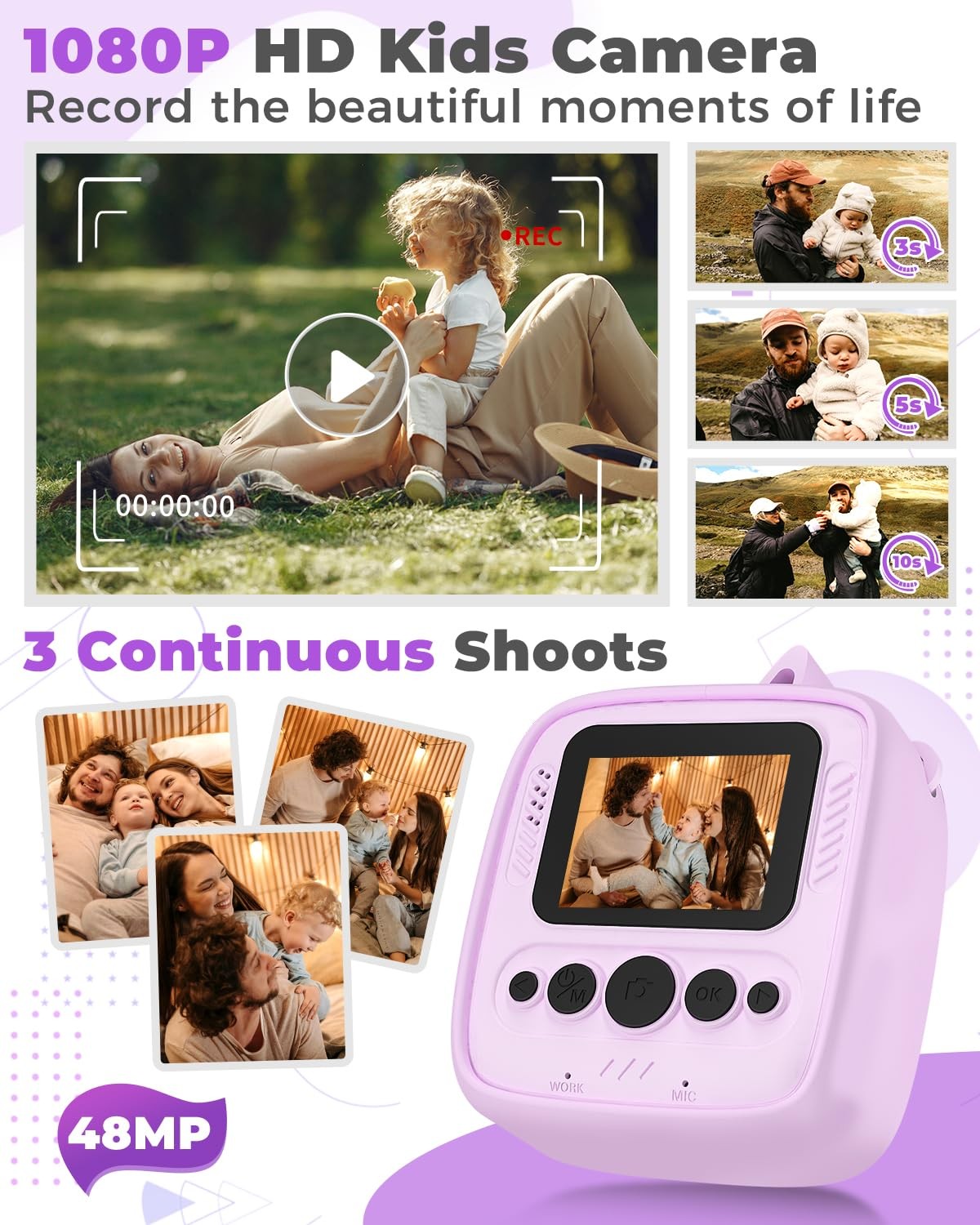Instant Print for 3-12 Years, Thermal Print Toy is a Surprise Gift for Girls …