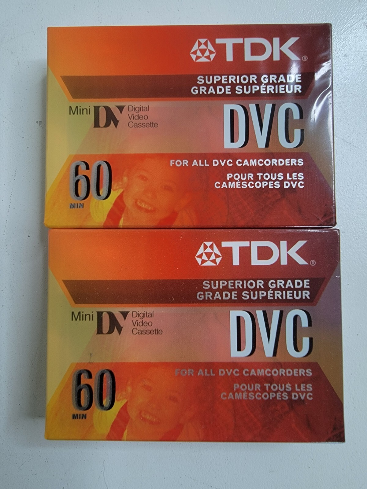 TDK Digital Video Cassette for Camcorders 60 Minute Tapes Lot of (2) Sealed