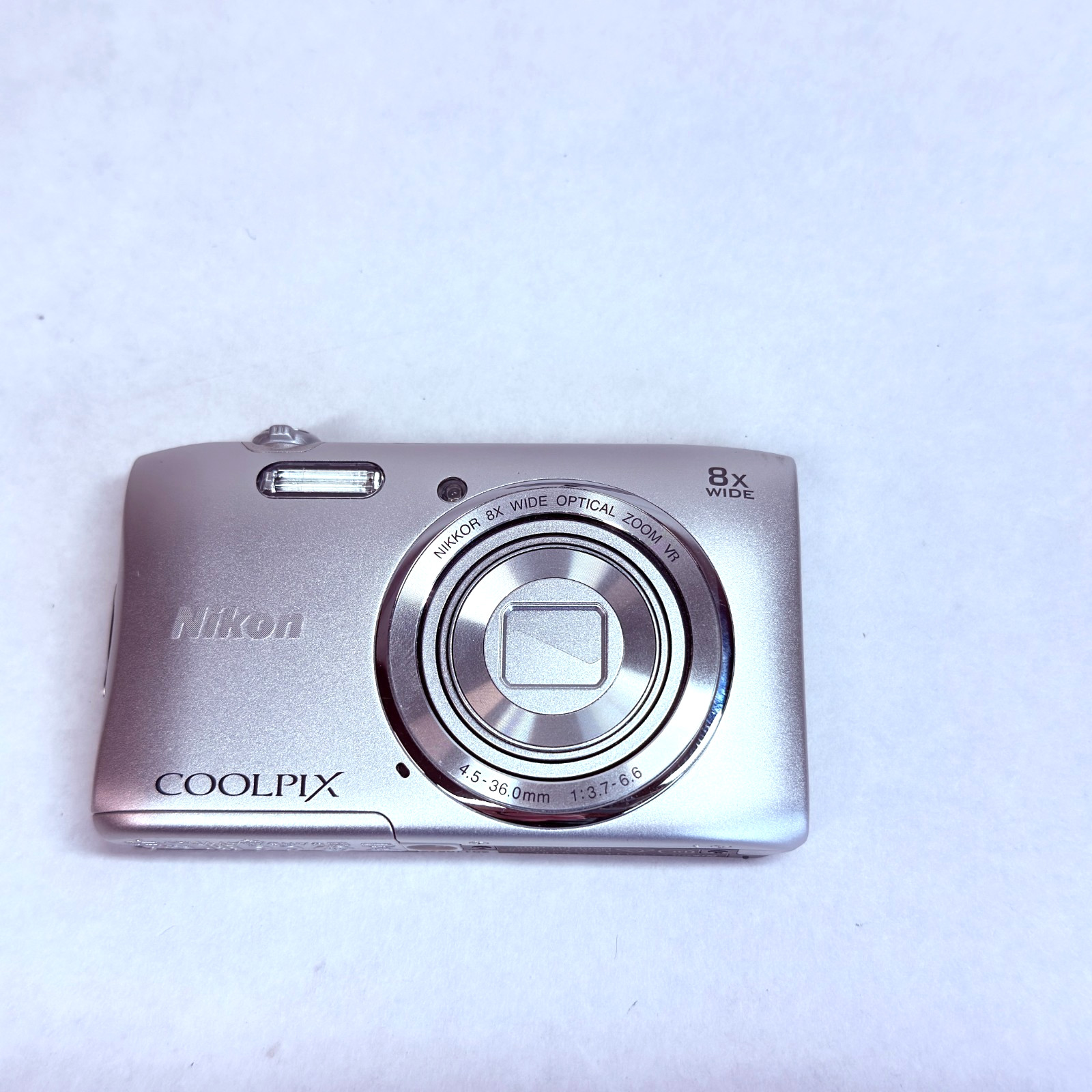 Nikon COOLPIX S3600 20.1MP Compact Digital Camera Silver Tested Working EXC