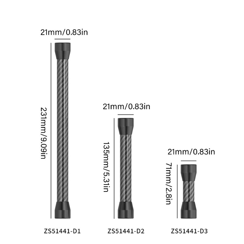 1/4 Female Attachment High Strength Carbon Fiber Connection Rod For Extending