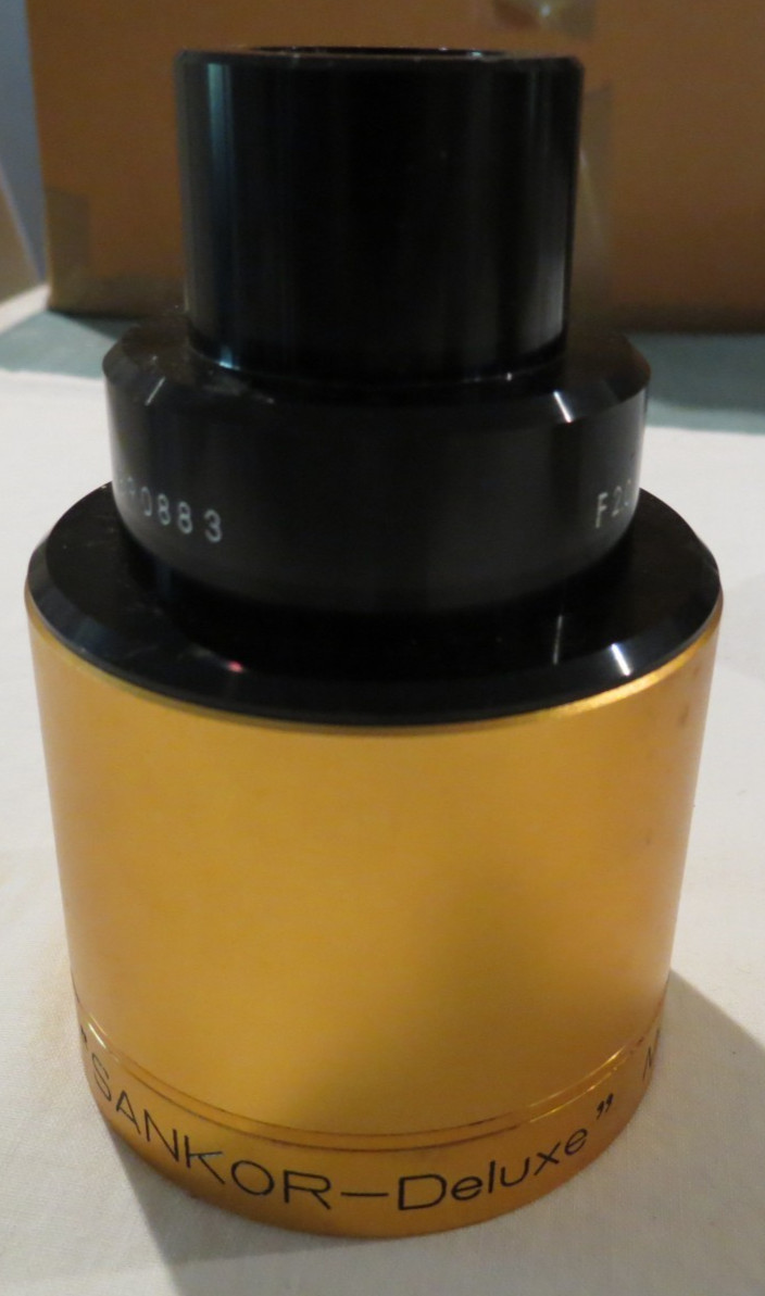SANKOR DELUXE MC NISSIN F2.0 F=45MM 1.75INCH GOLD BNIB CINE PROJECTOR LENS