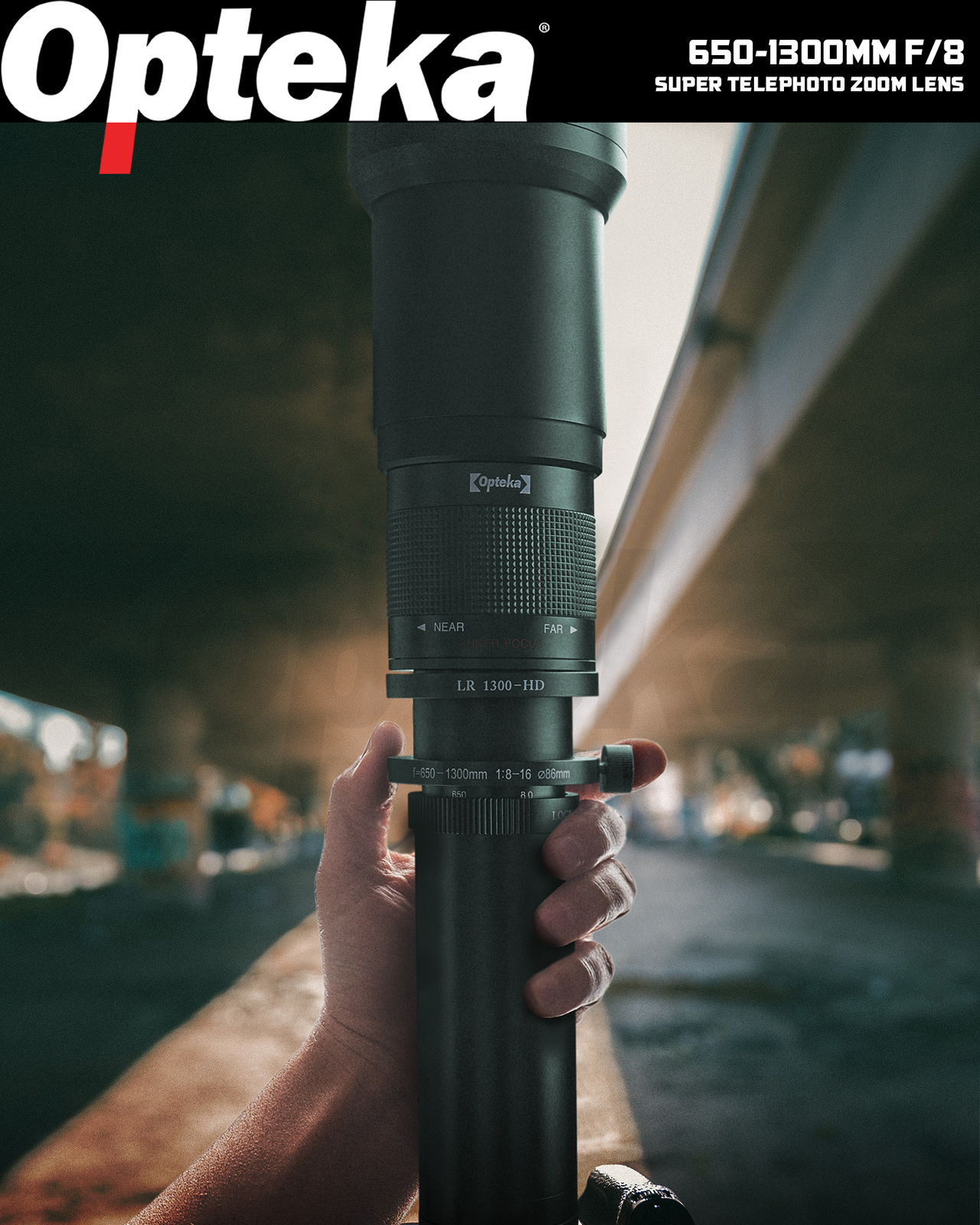Opteka 650-1300mm Telephoto Zoom Lens for Panasonic L Mount LUMIX Cameras