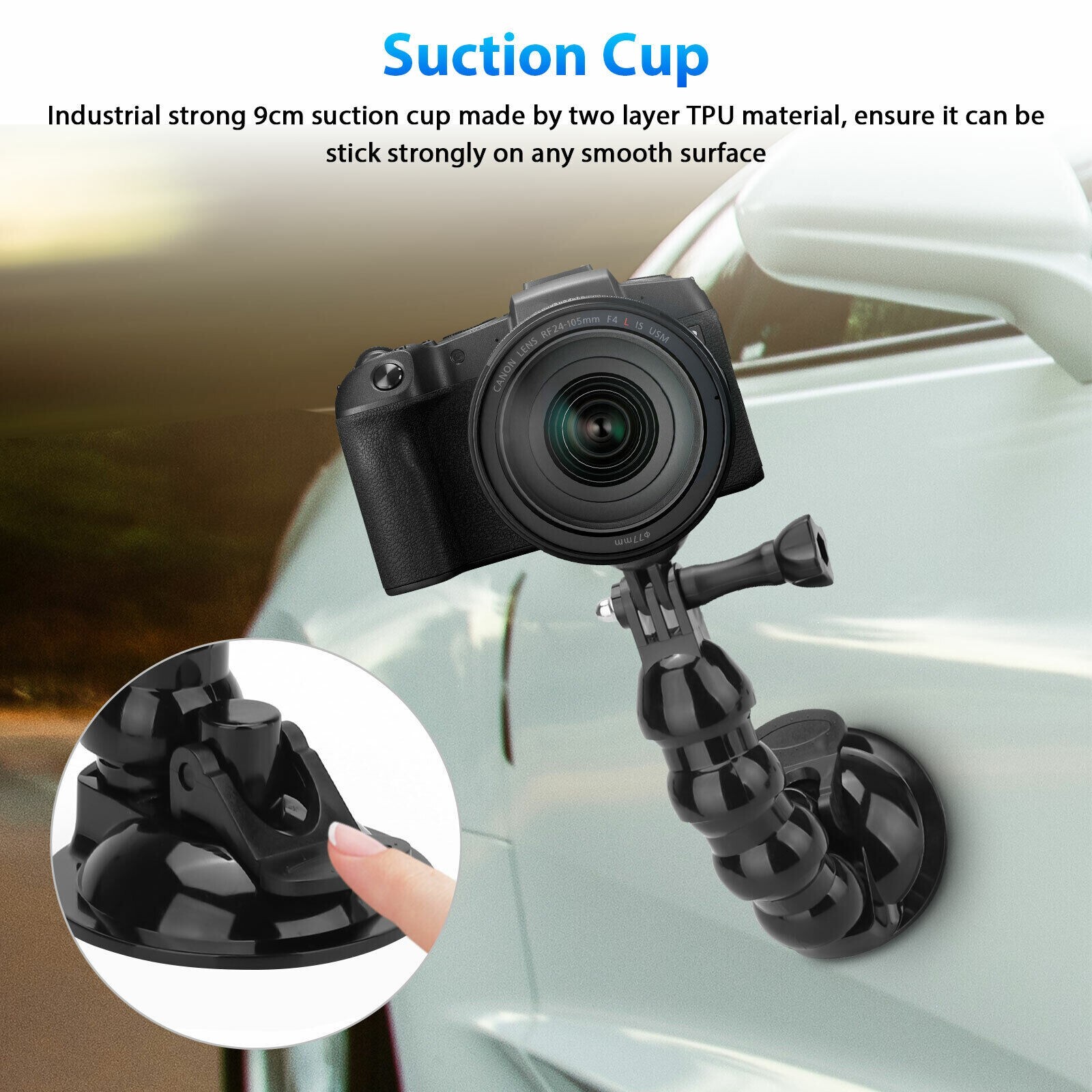 Suction Cup Car Phone Holder Mount Windshield for GoPro Hero DSLR Nikon Camera