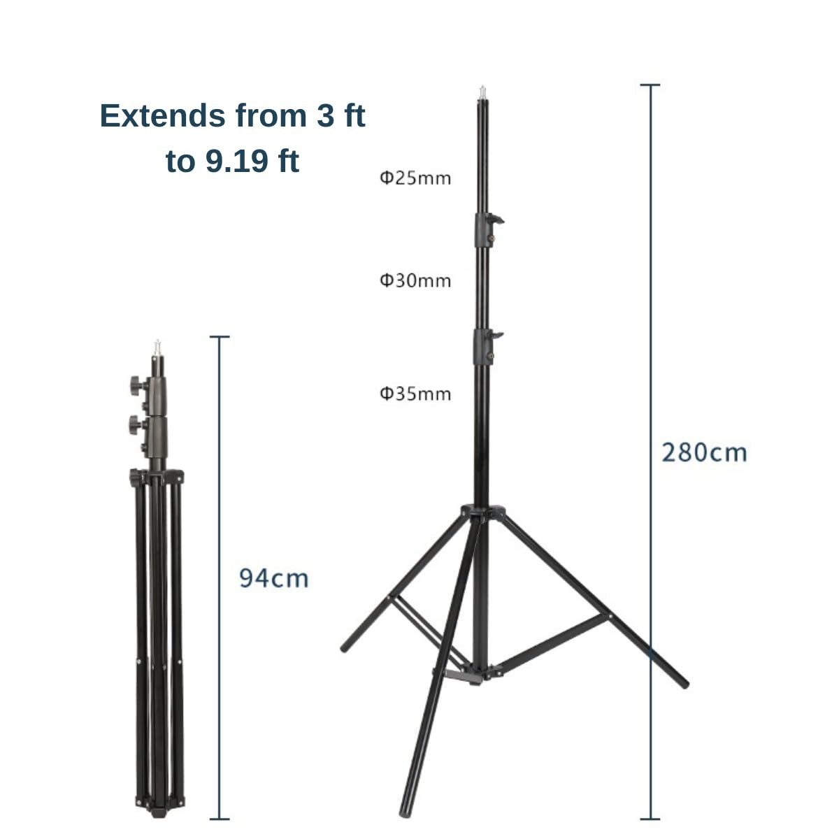 9.19 FT Heavy-Duty Aluminum Tripod with Weight Bag & Carrying Case for Photograp