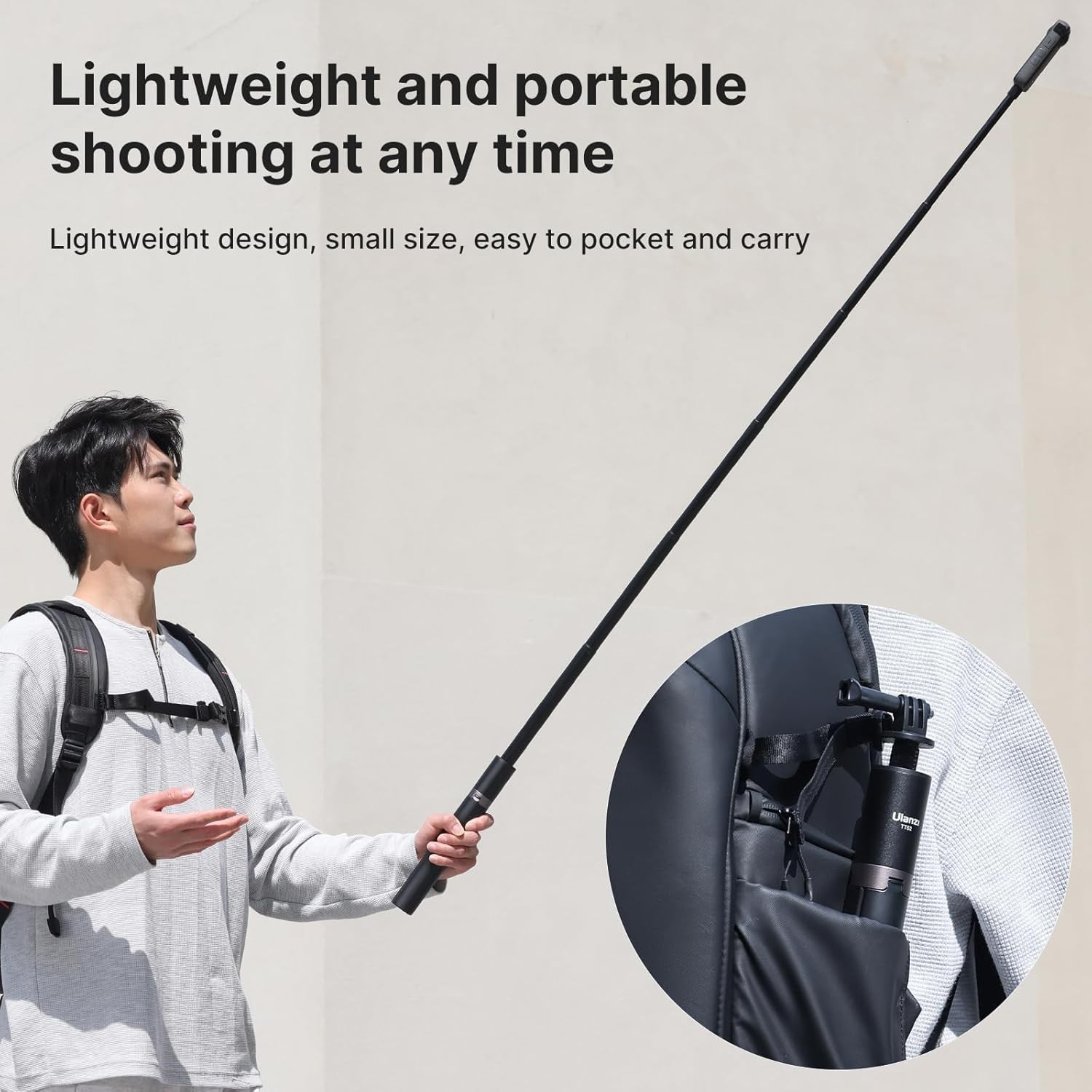 59in Invisible Selfie Stick Tripod for Insta360 X5/X4/X3/ONE X2/GO 3s/DJI Osmo 3