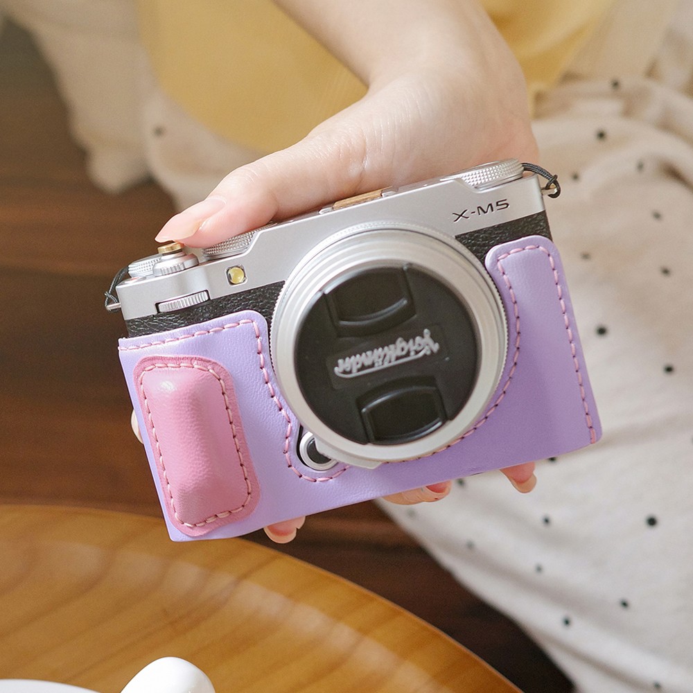 Genuine Leather Camera Half Case Handle Cover Protect Suitable For Fujifilm X-M5