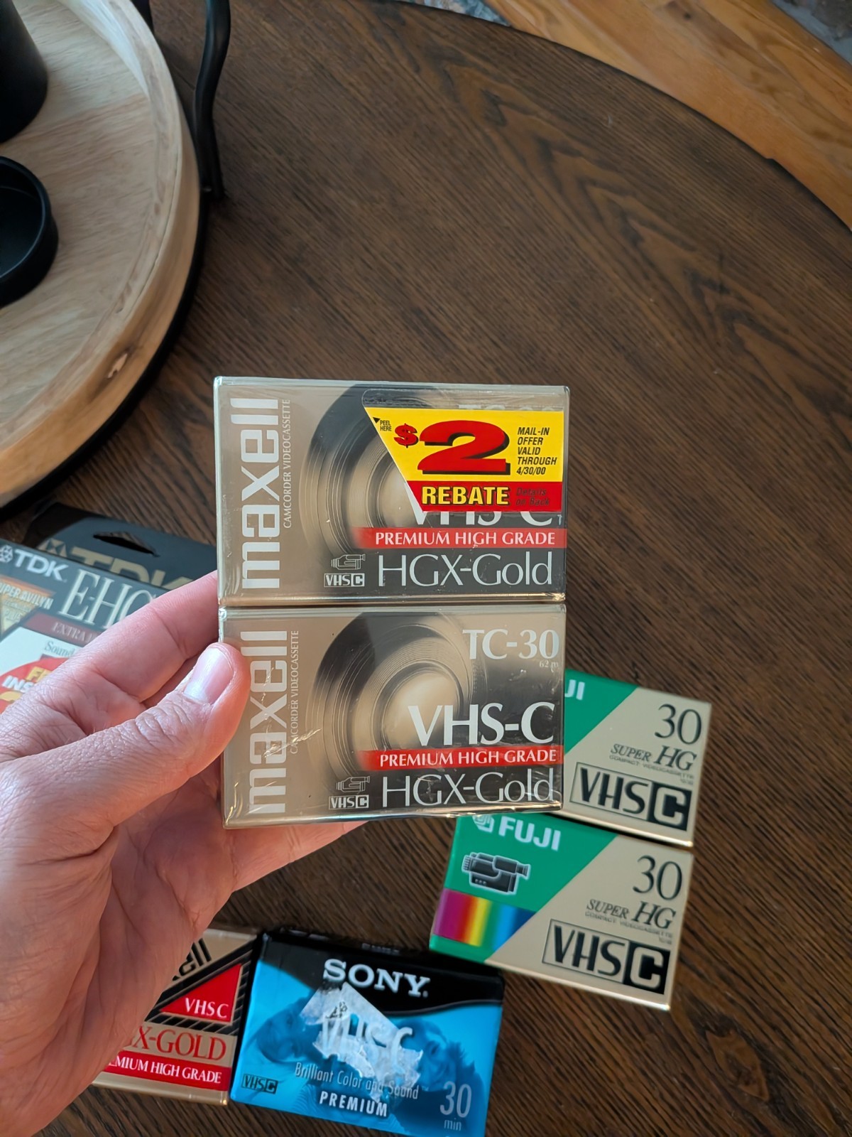 Maxell VHS-C HGX-Gold TC-30 Lot: Sony, TDK, FUJI, Camcorder Tapes, Lot of 8 🆕