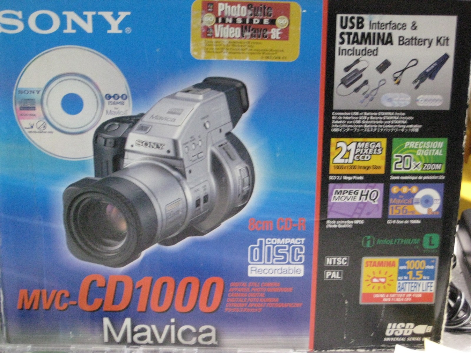 Sony Mavica MVC-CD1000 2.1MP Digital Camera Black & Metallic silver Pre-owned