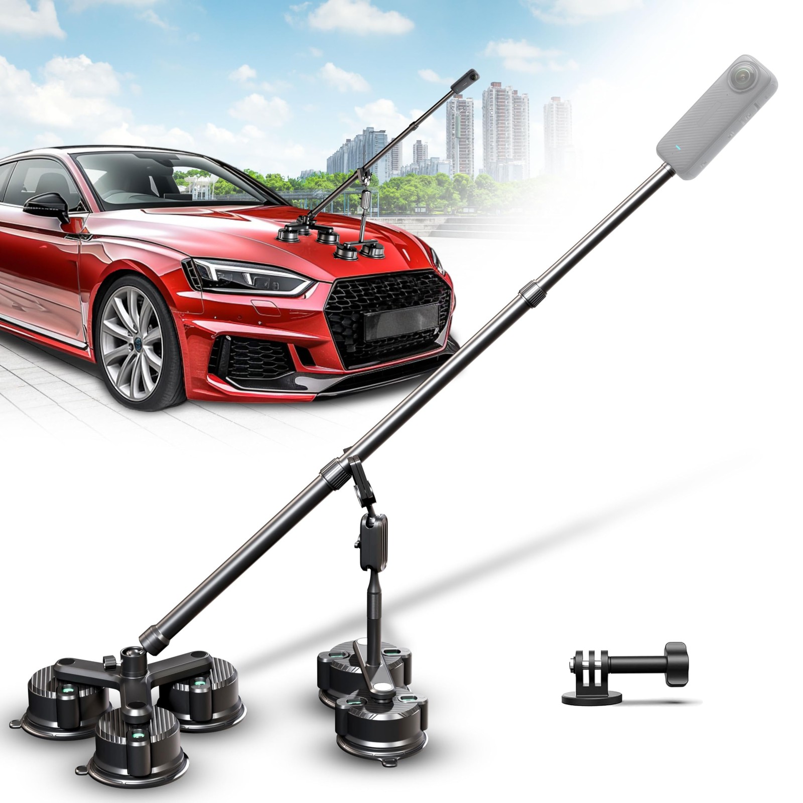 Insta 360 Car Mount, 360 Camera Car Mount Kit, 5 in 1 Suction Cup Camera
