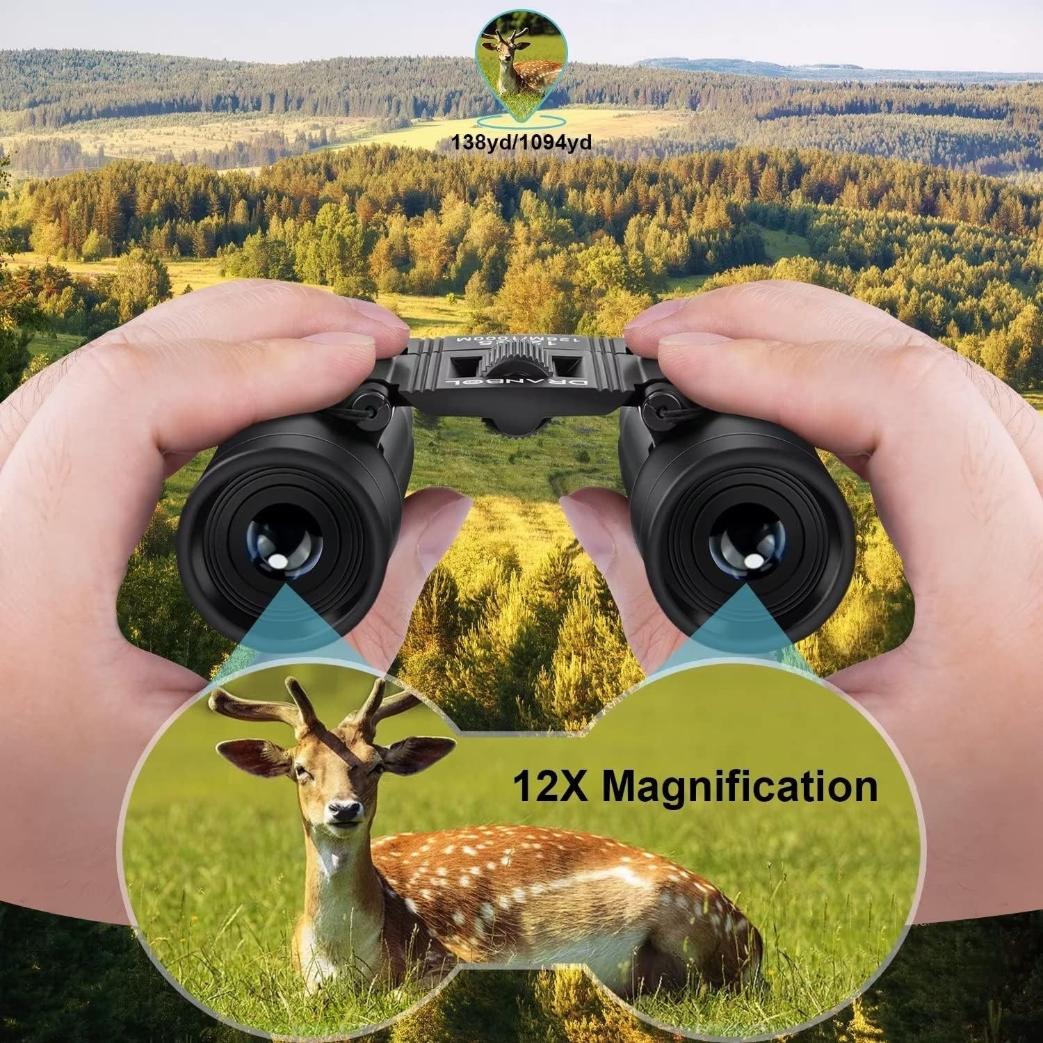 Pocket Size Roof Prism Binoculars for Camping