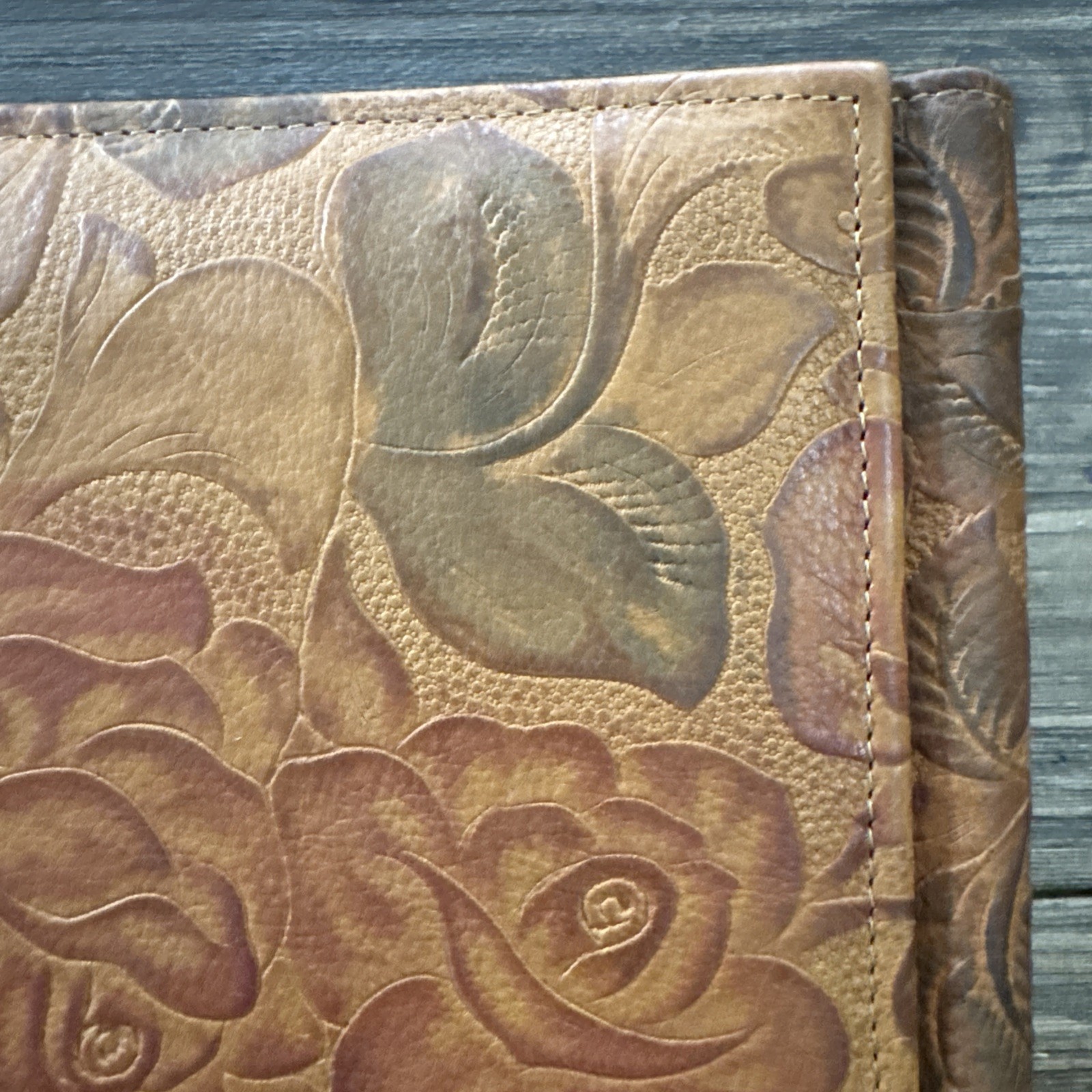 Raika Multicolor Floral Tooled Soft Cowhide Leather Photo Album 4×6 Photos