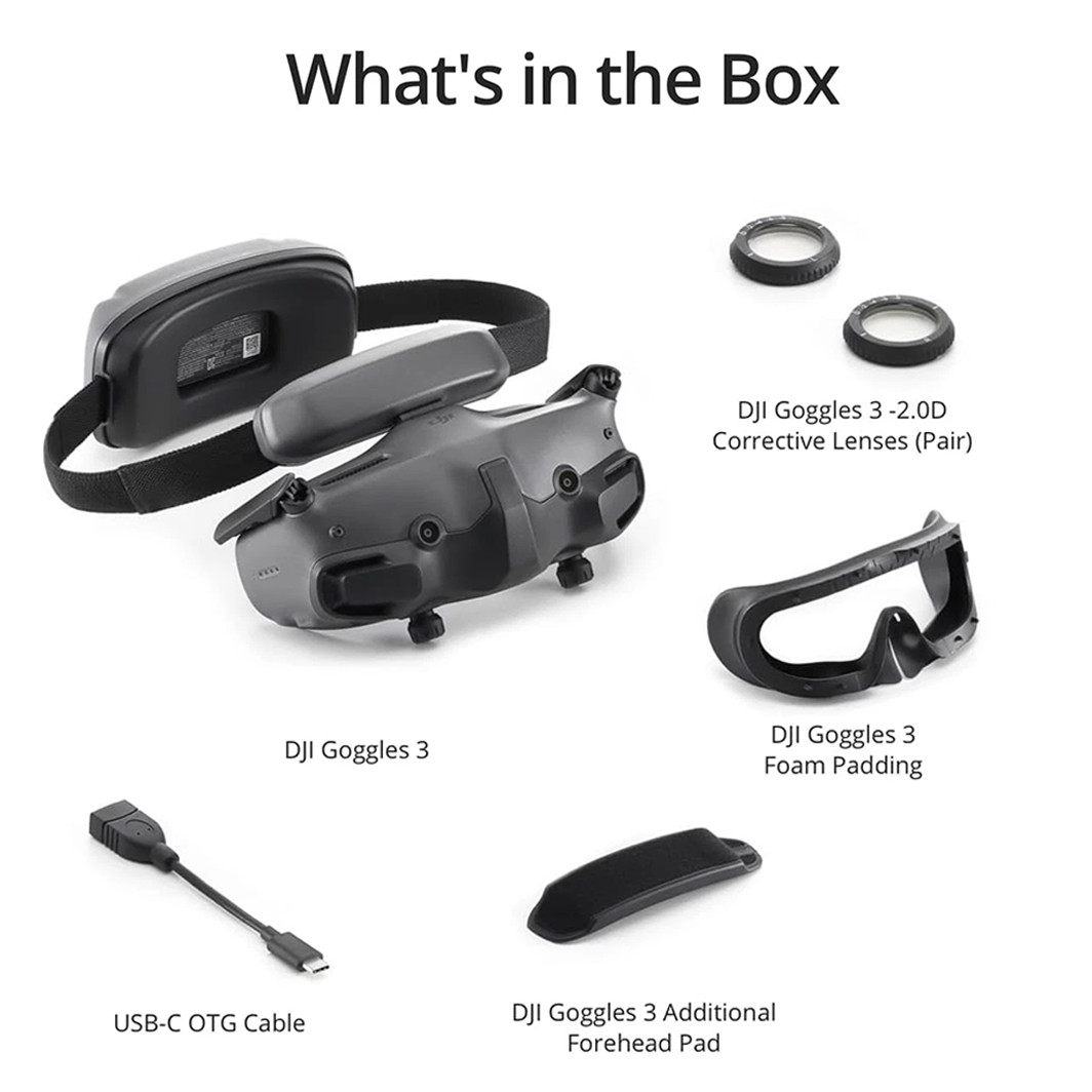 DJI Goggles 3 – O4 FPV, 3hr Battery, Real View PiP, 1080p Micro-OLED