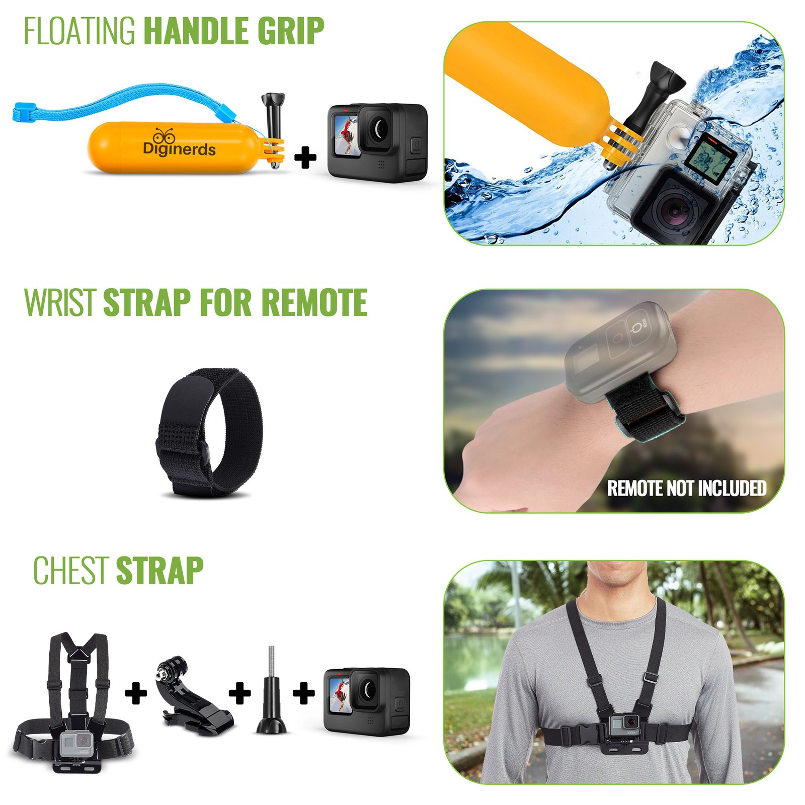 GoPro HERO13 – Action Camera + 64GB Card, 50 Piece Accessory Kit and 2 Batteries
